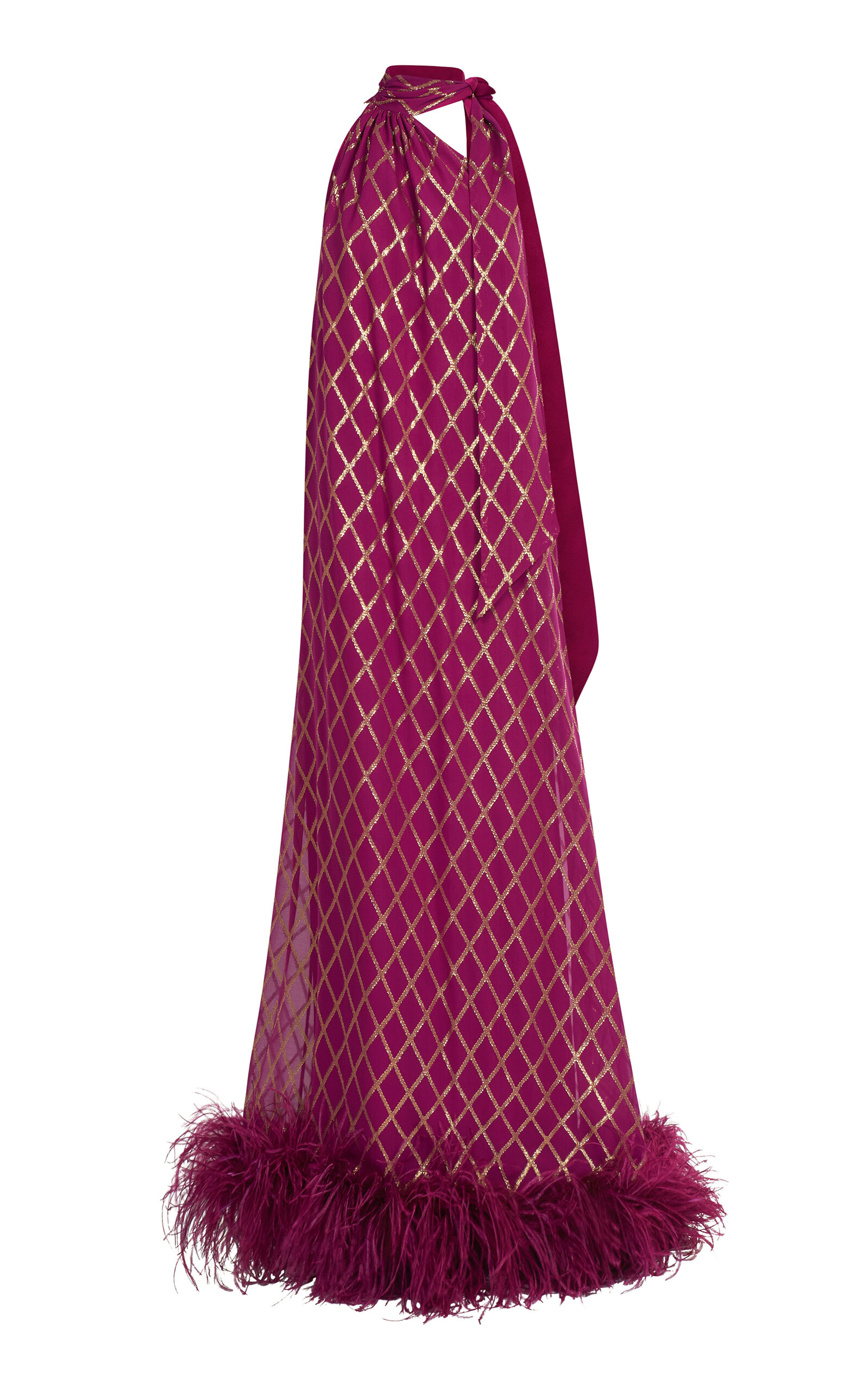 Taller Marmo Astor Extravaganza Geometric Print Silk-Blend Maxi Dress - Fuchsia