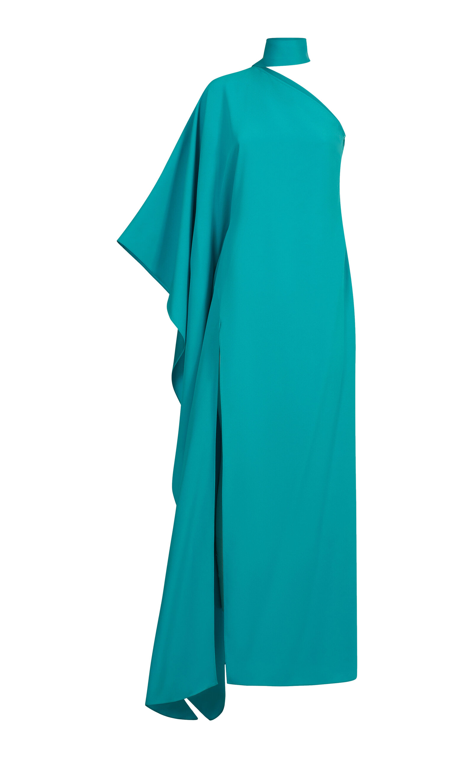 Taller Marmo Paloma One-Shoulder Satin Maxi Dress - Turquoise