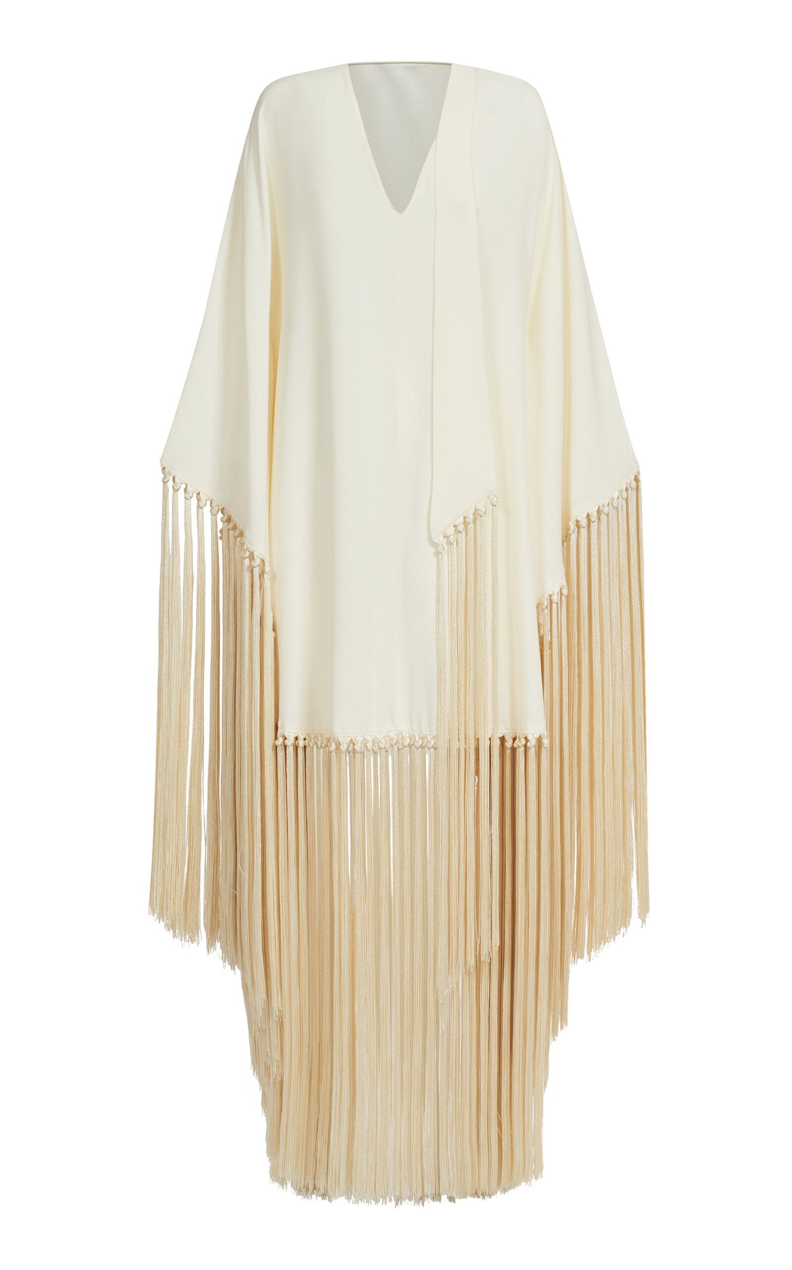 Taller Marmo Elsie Tassel-Fringe Satin Mini Dress - Ivory - OS