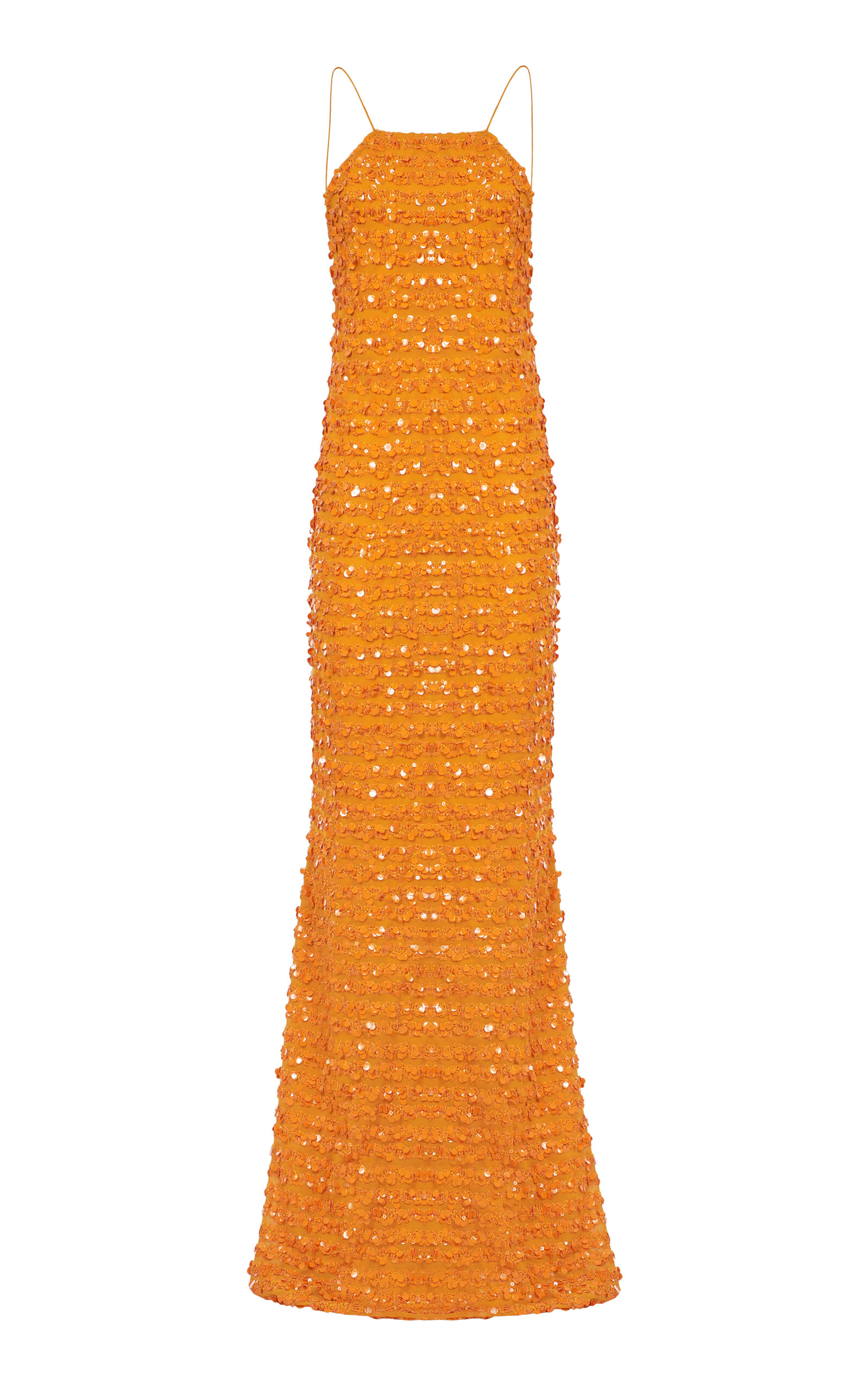 Taller Marmo Candice Sequined Maxi Dress - Orange