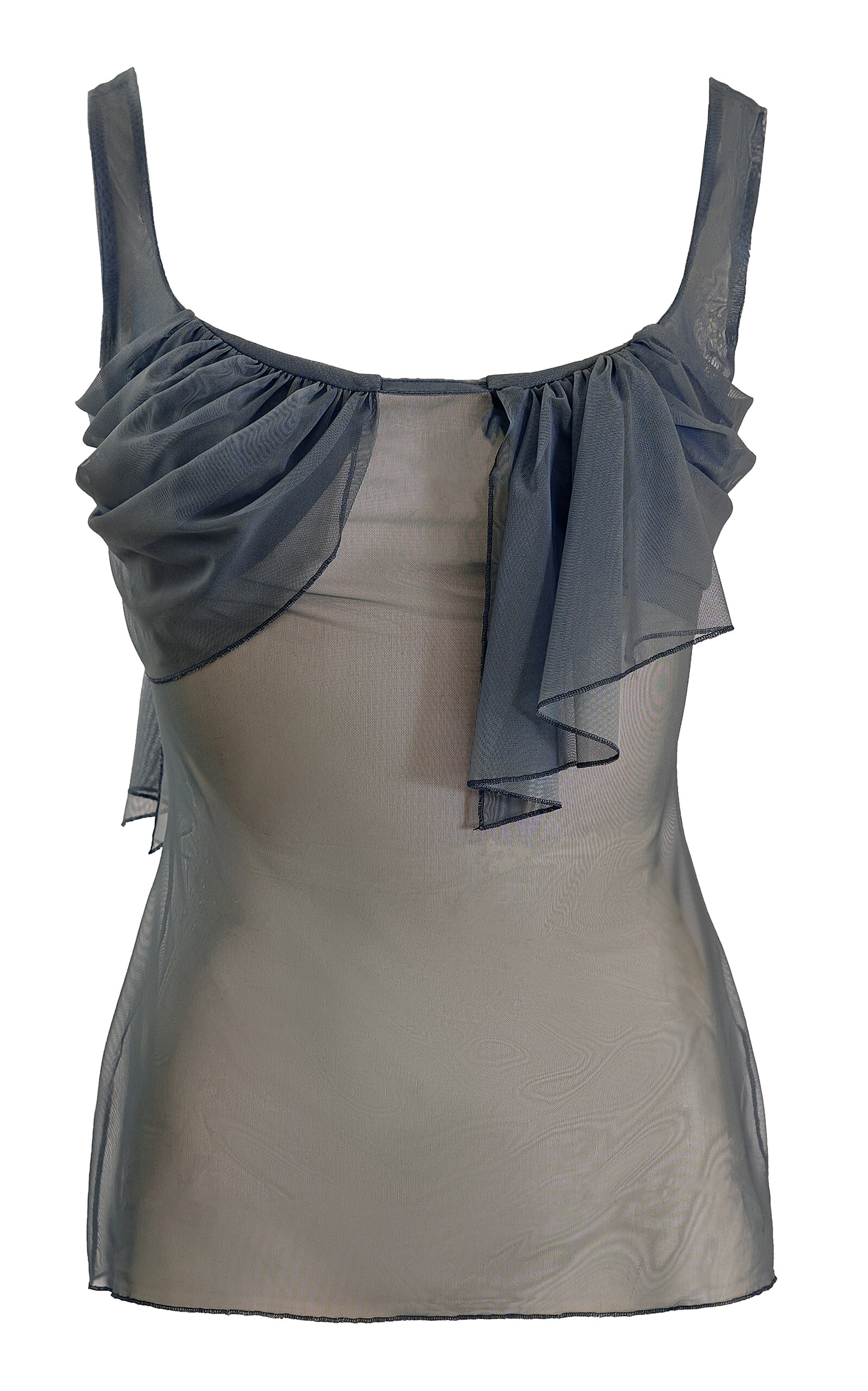 Yassmin Saleh Revolve Tulle-Blend Tattoo Top - Blue