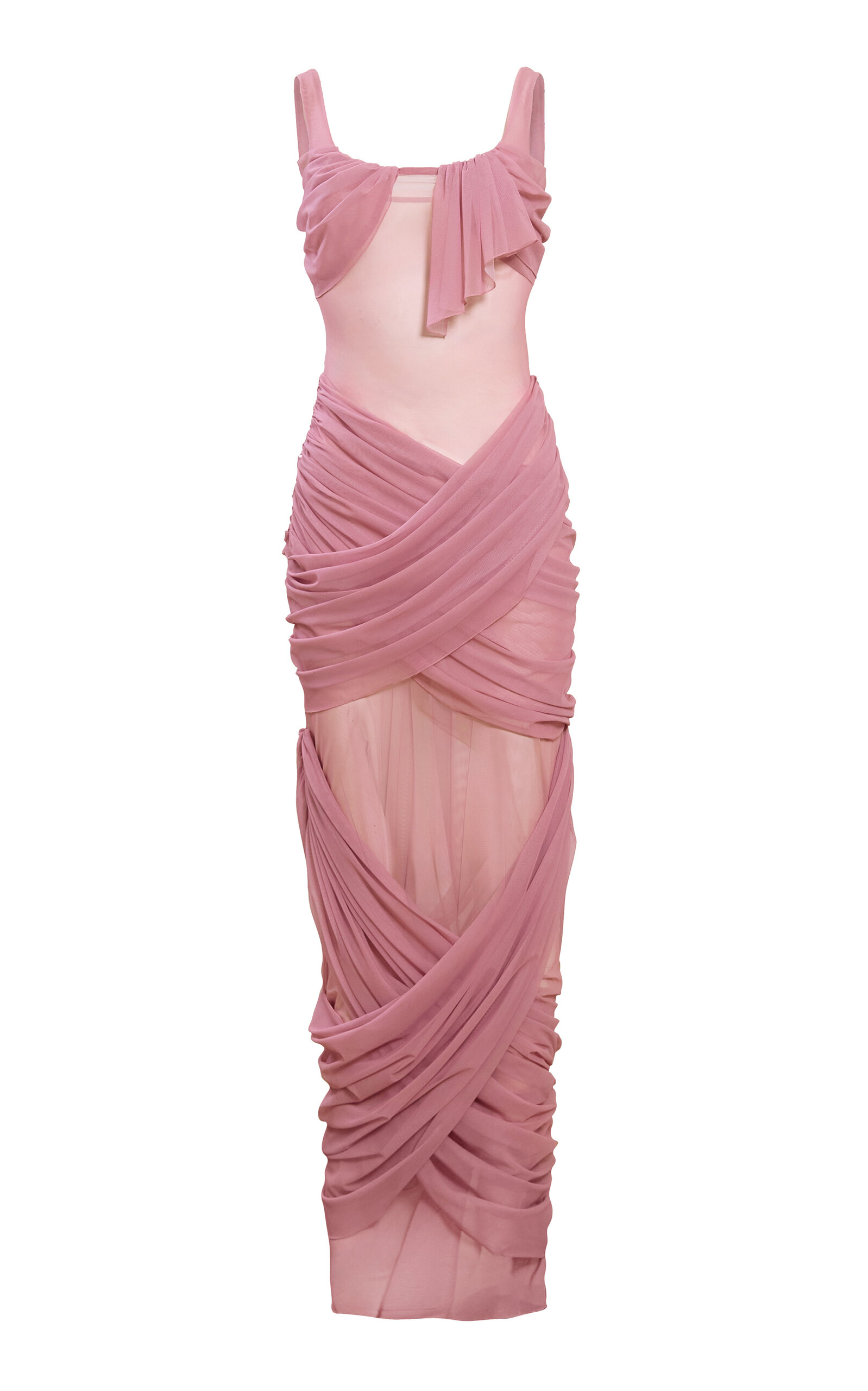 Yassmin Saleh Reflection Tulle-blend Gown In Pink