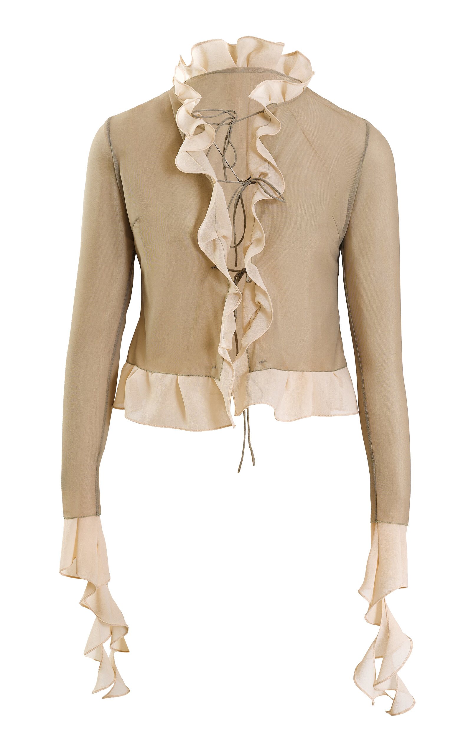Yassmin Saleh Drape Silk Jacket - Ivory