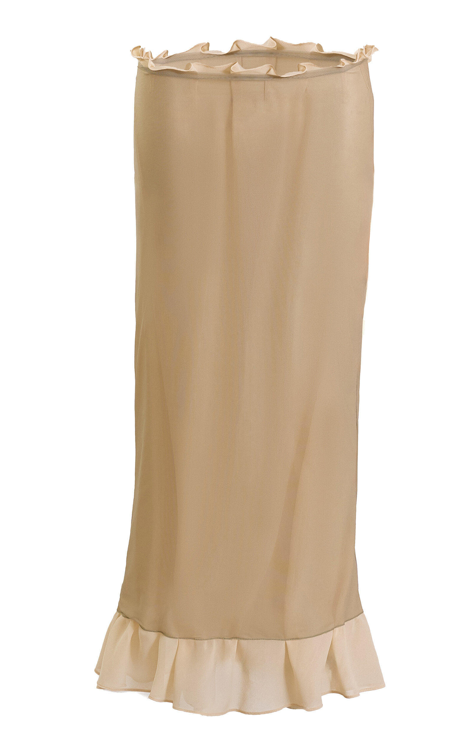 Yassmin Saleh Rippler Silk Midi Skirt - Ivory