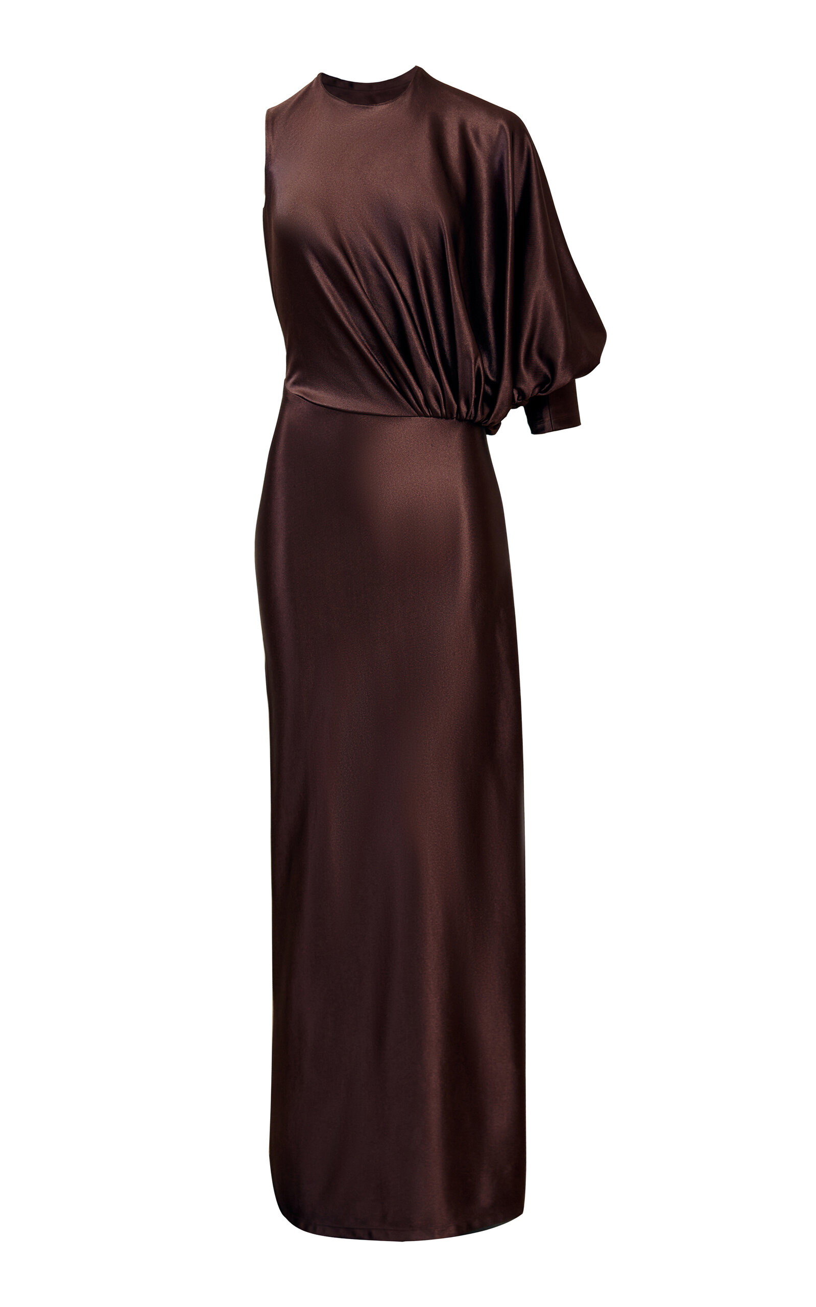 Yassmin Saleh Linger Draped Maxi Gown - Brown