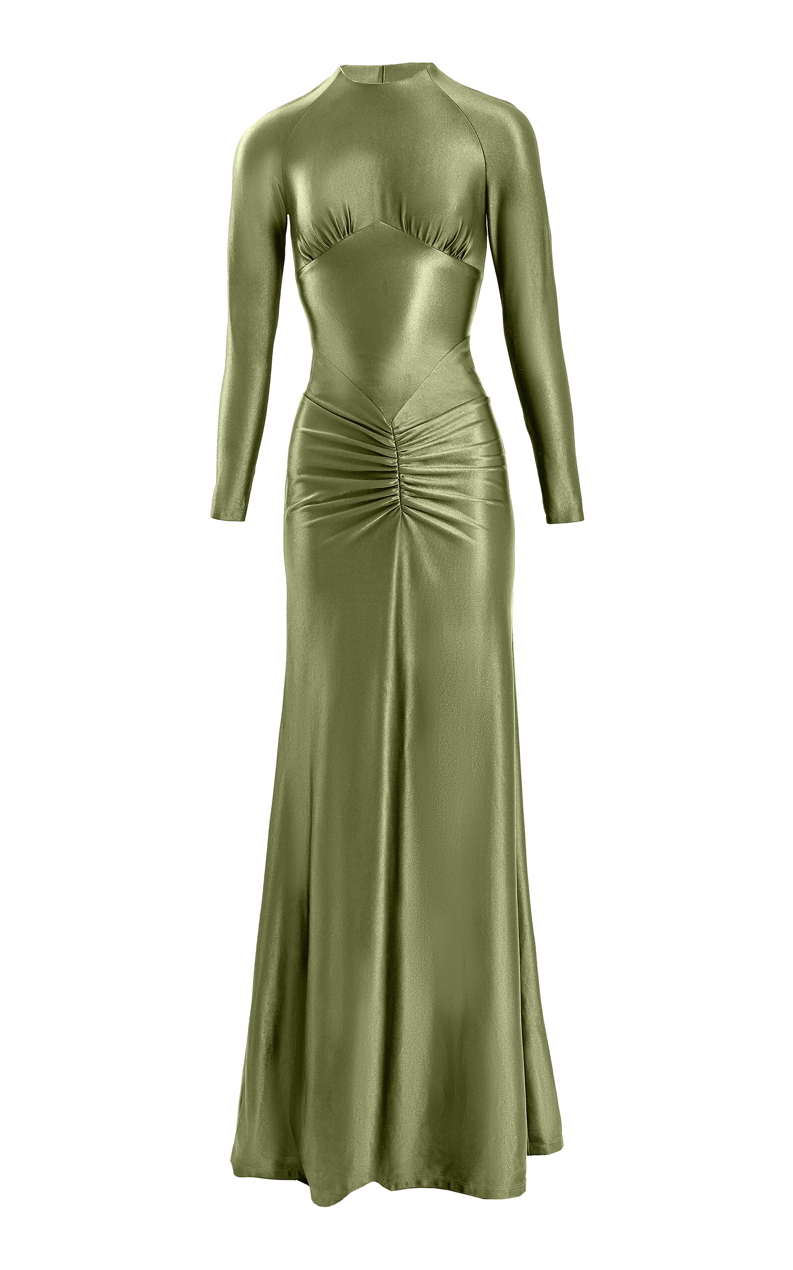 Yassmin Saleh Nocturne Ruched Gown - Green