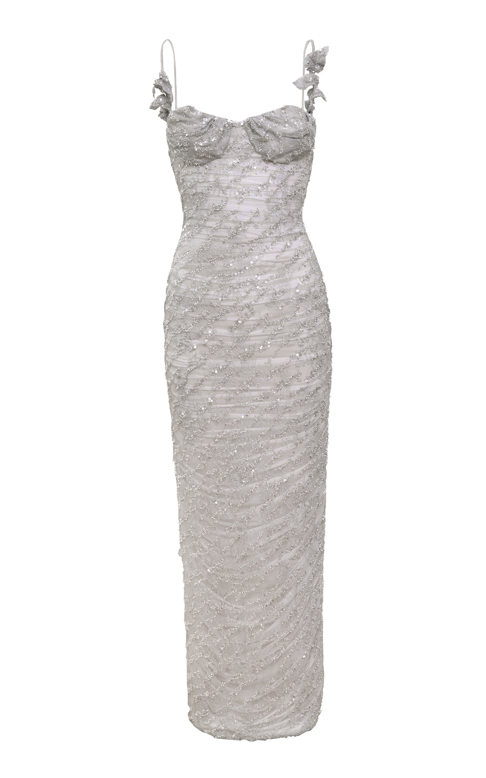 Yassmin Saleh Aura Sequin-Embellished Tulle-Blend Gown - Silver