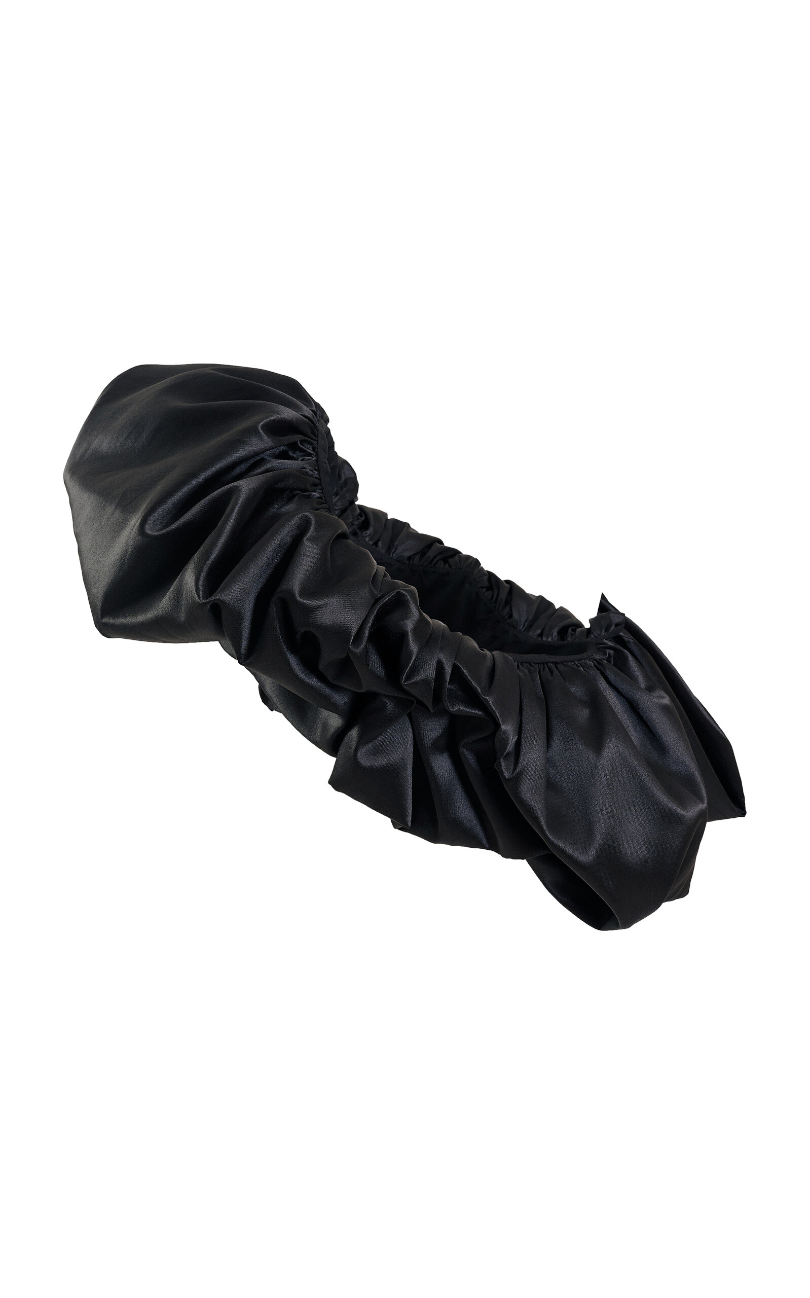 Yassmin Saleh Fragment Sculptural Silk-Blend Top - Black