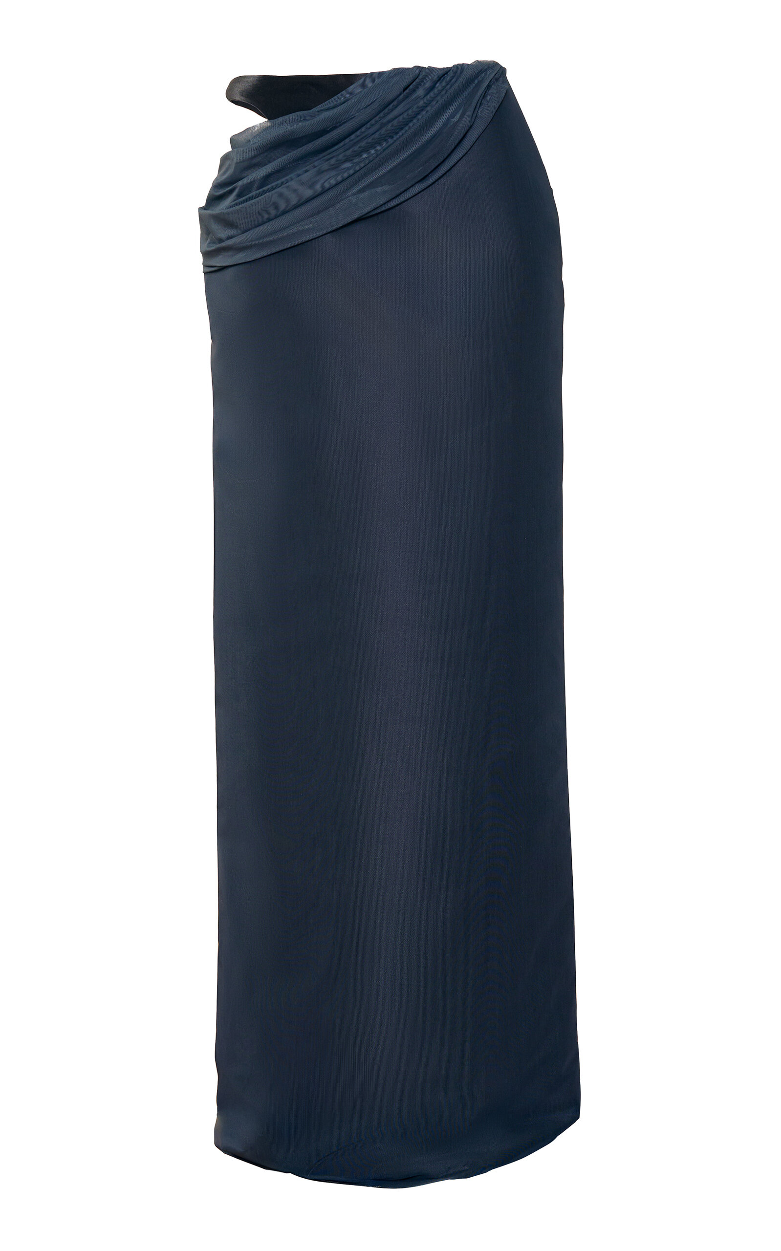 Yassmin Saleh Unfold Draped Silk-Blend Maxi Skirt