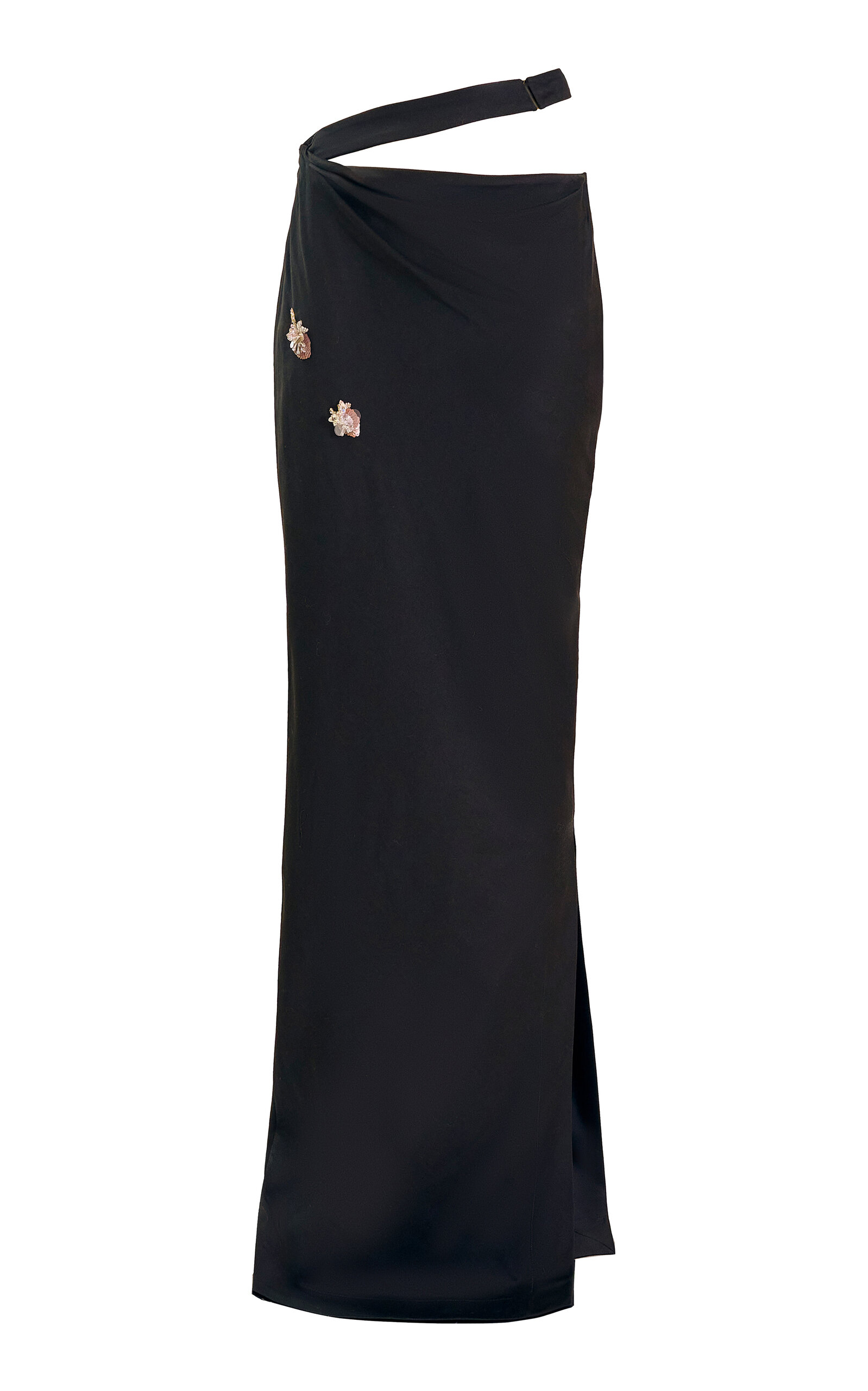Yassmin Saleh Pulse Cotton-blend Maxi Skirt In Black