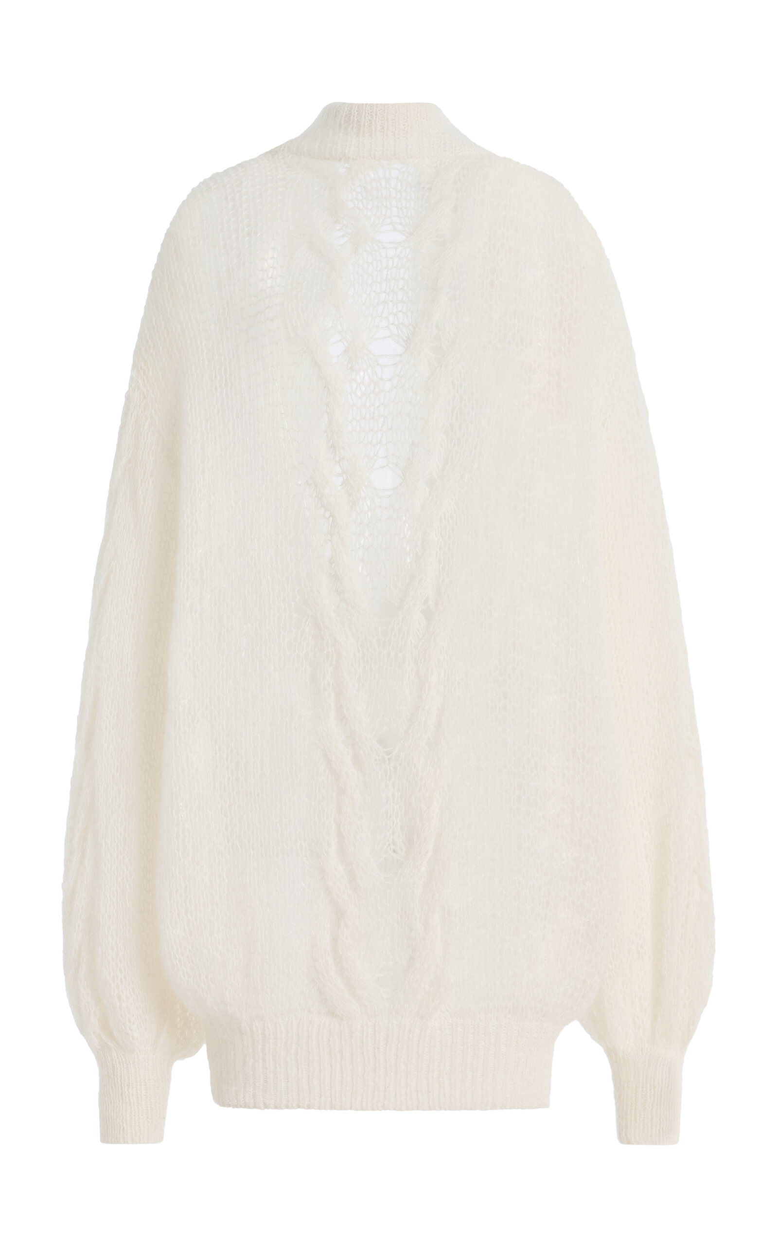 Atelier Prabal Gurung Draped-Back Superfine Alpaca-Blend Sweater - Off-White