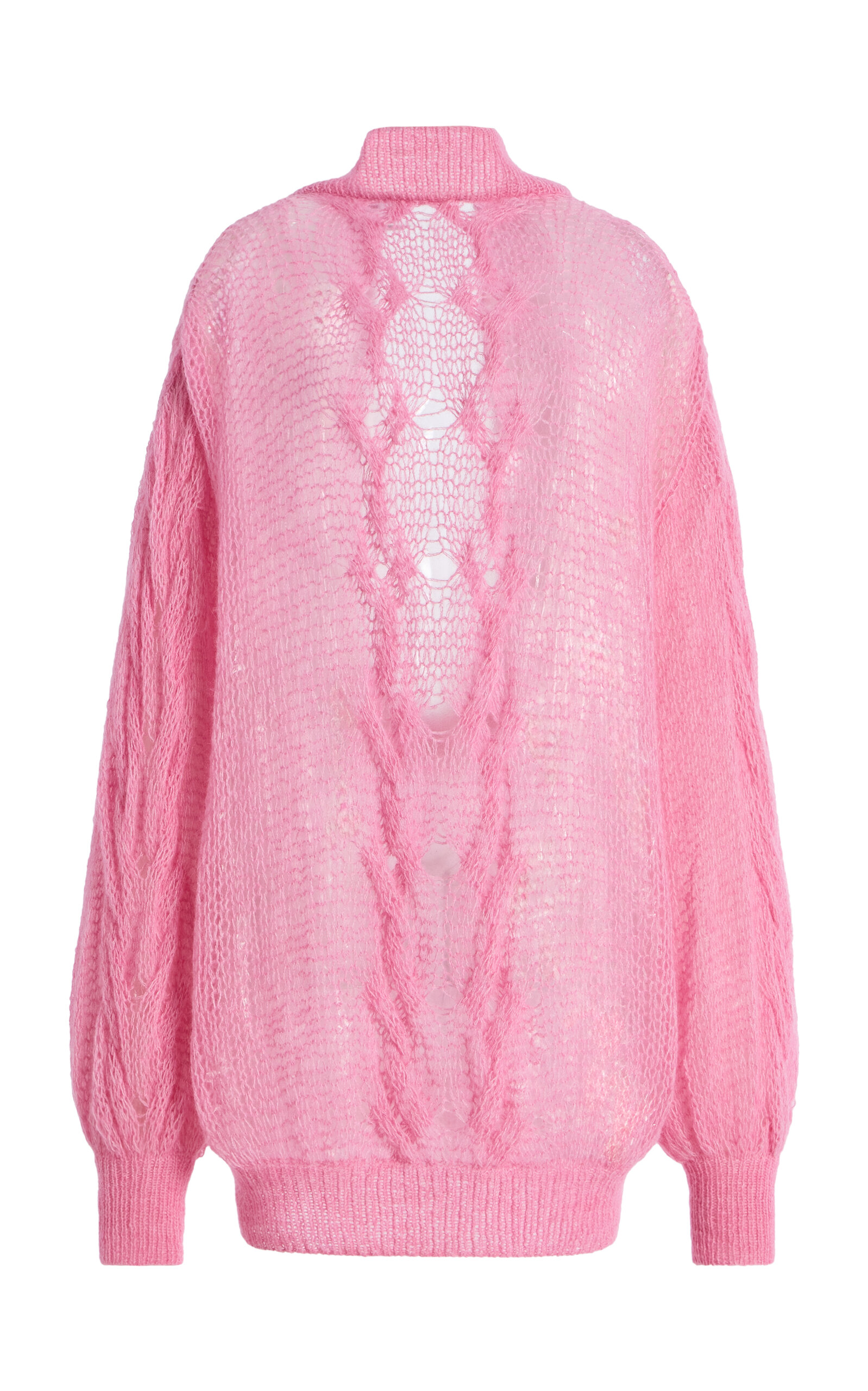 Atelier Prabal Gurung Draped-back Superfine Alpaca-blend Sweater In Pink