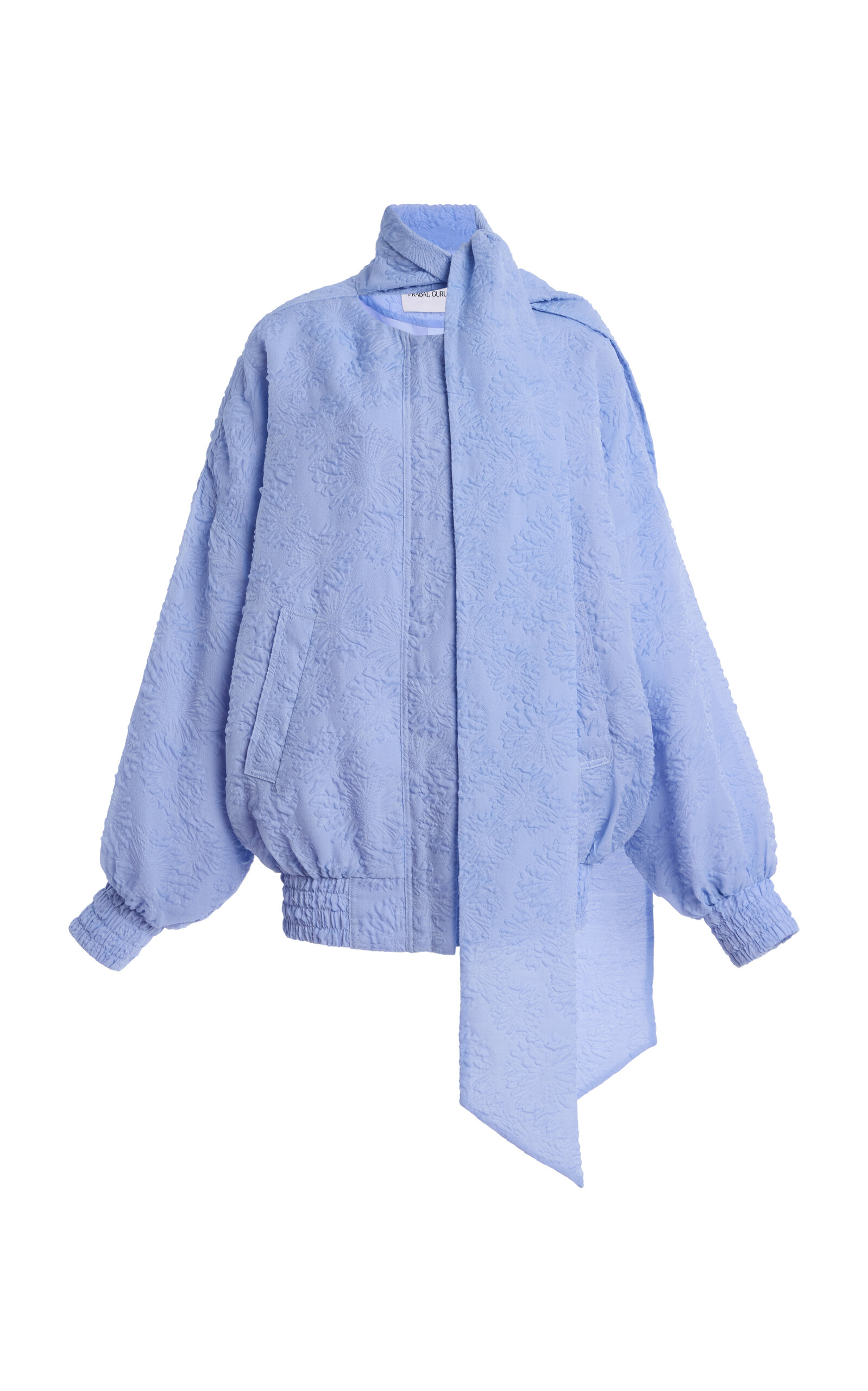 Atelier Prabal Gurung Embossed Cloque Jacket In Blue