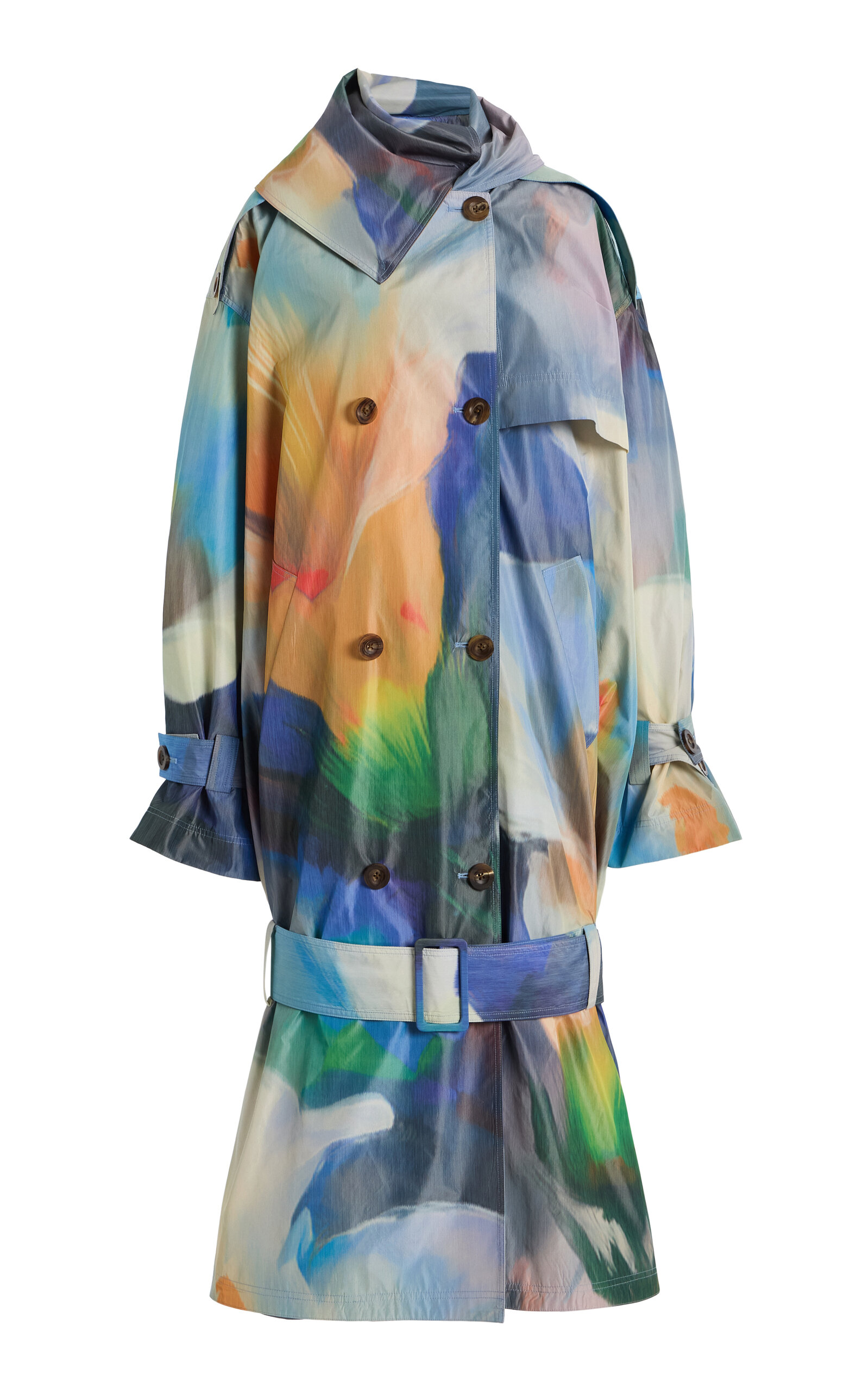 Atelier Prabal Gurung Printed Taffeta Trench Coat - Multi
