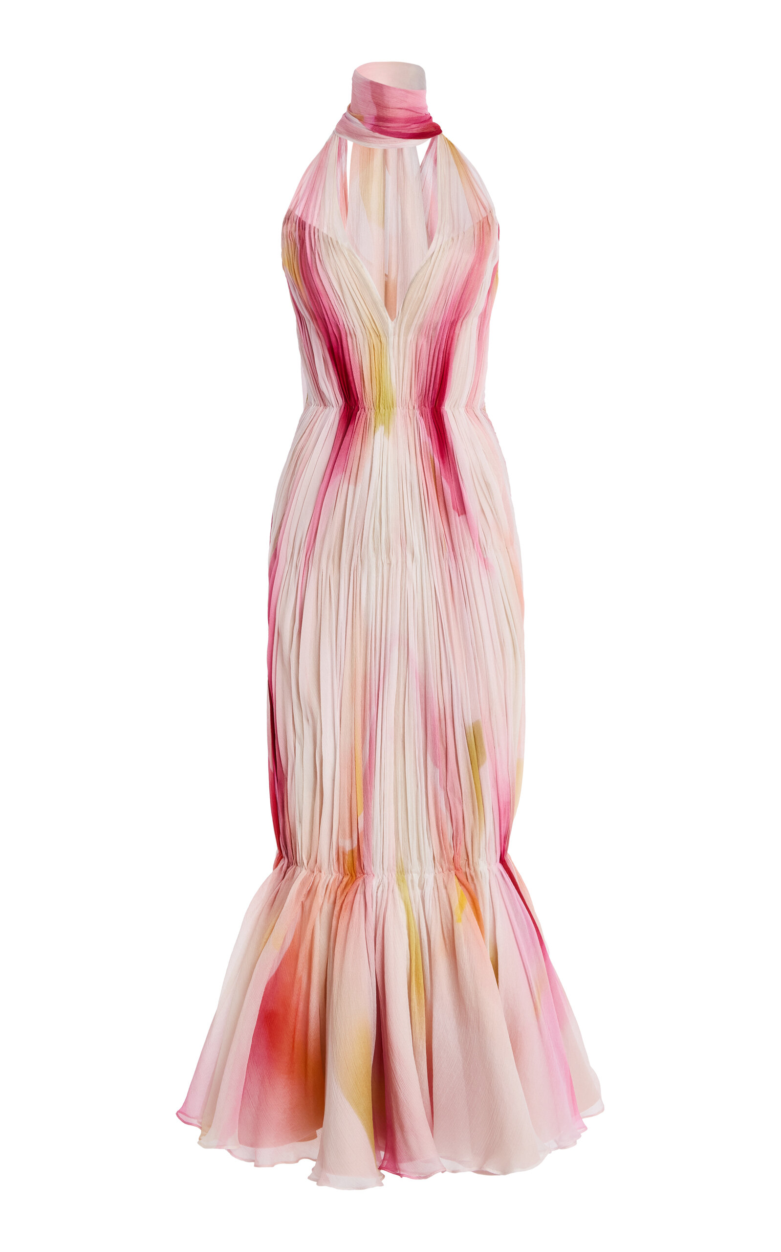 Atelier Prabal Gurung Printed Silk-Chiffon Midi Dress - Pink