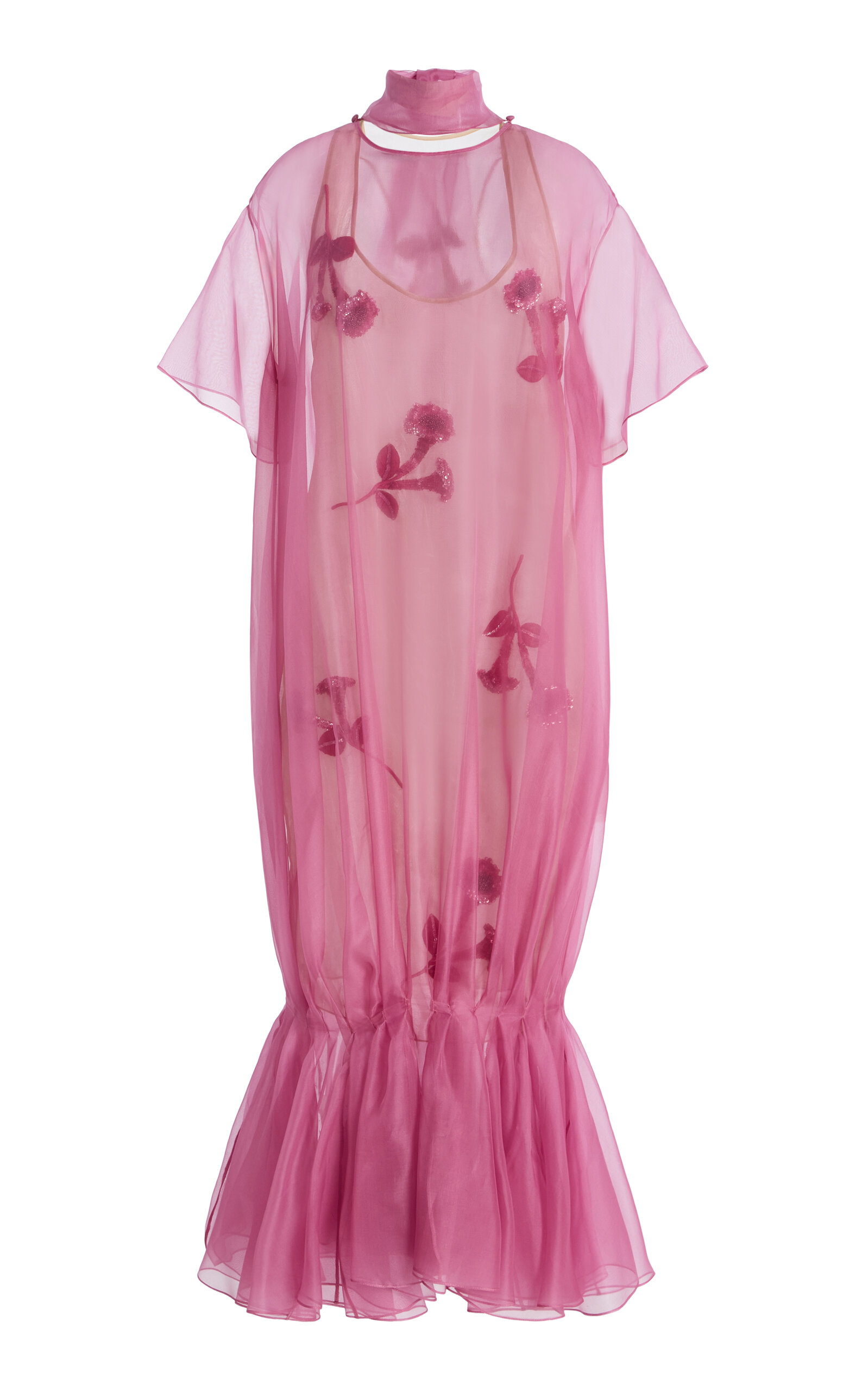 Atelier Prabal Gurung Sequined Silk-Organza Midi Dress - Pink