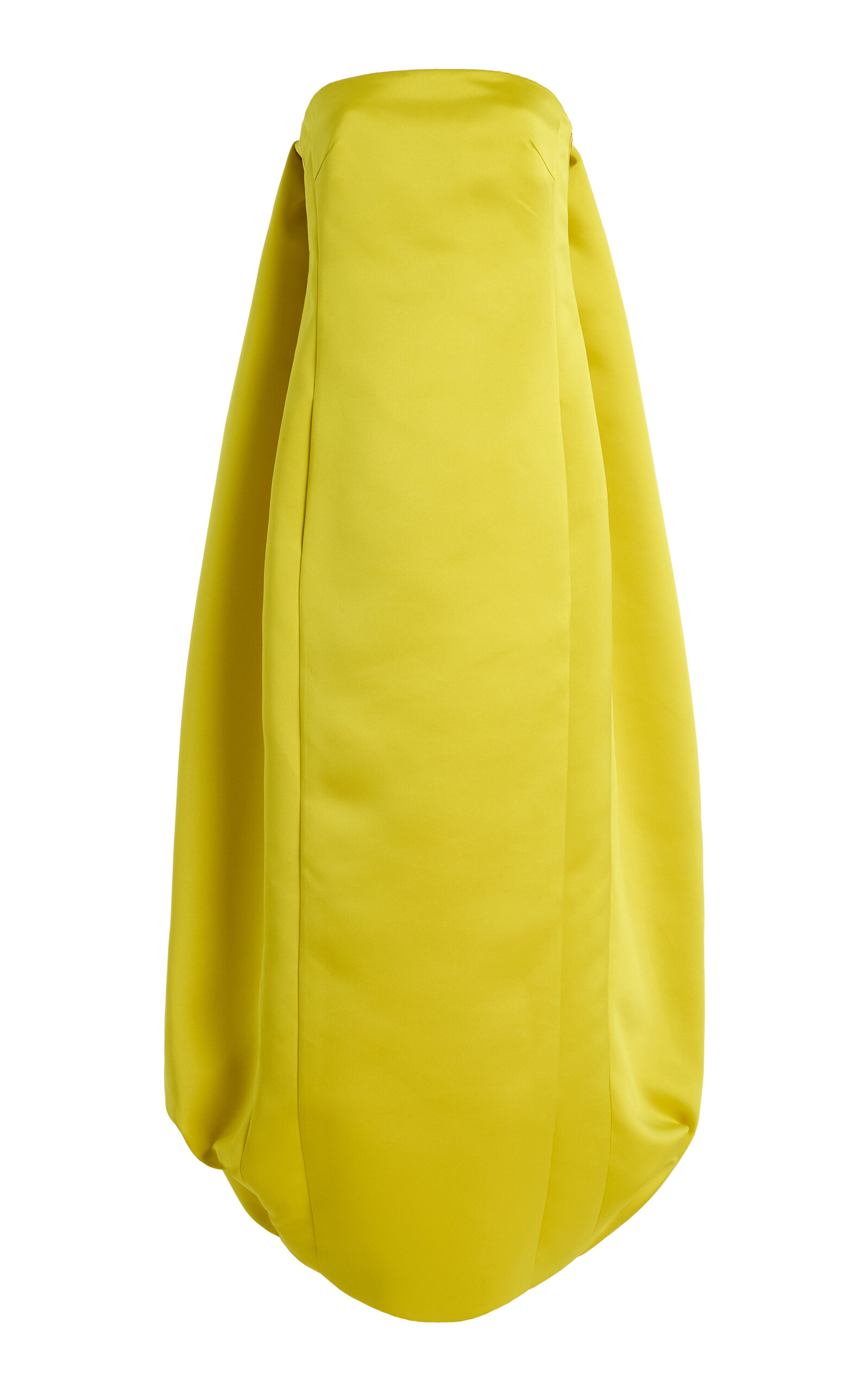 Atelier Prabal Gurung Strapless Double-faced Satin Maxi Dress In Yellow