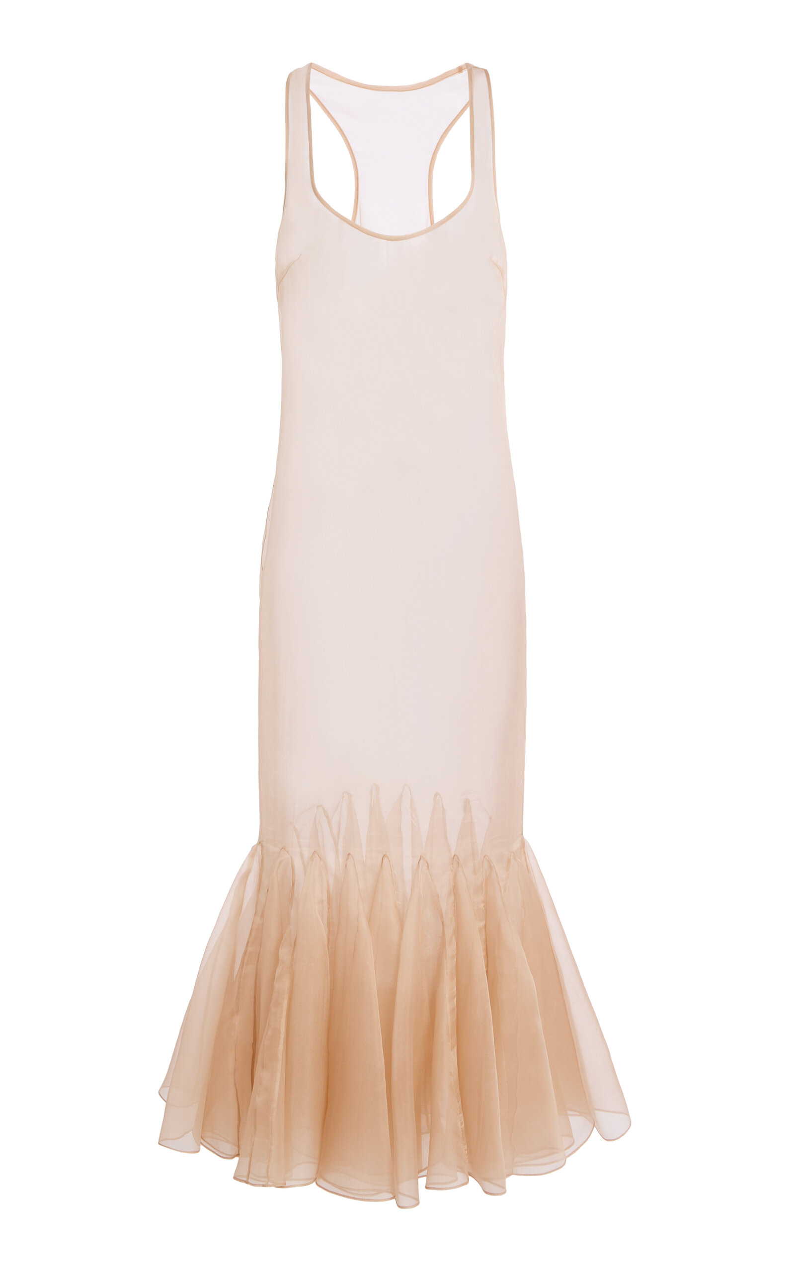 Atelier Prabal Gurung Sleeveless Silk-Organza Midi Dress - Nude