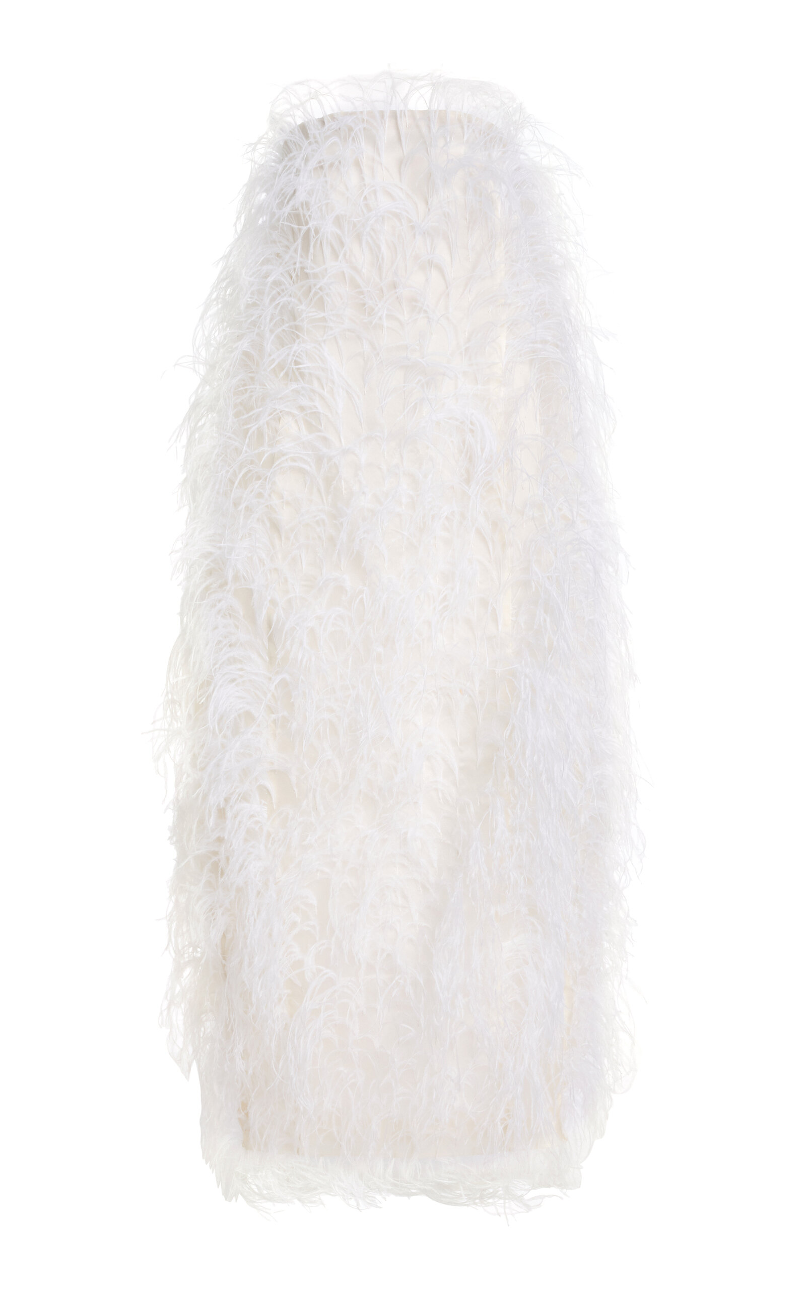 Atelier Prabal Gurung Hand-Feathered Satin-Faced Organza Maxi Dress - Ivory