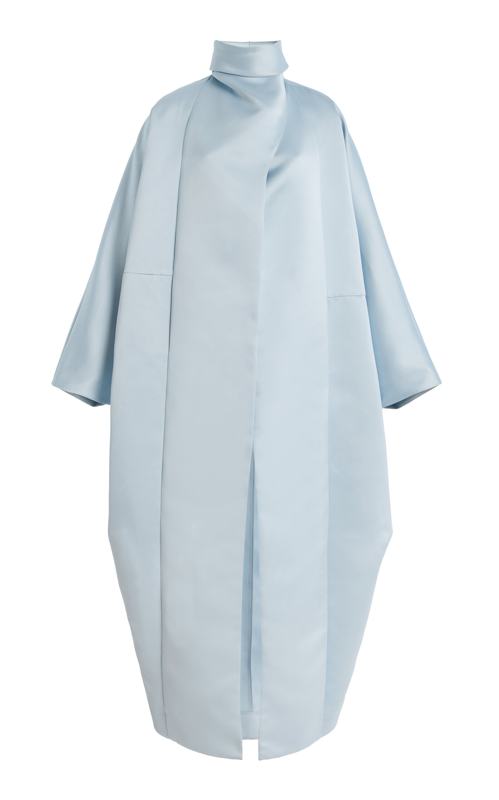 Atelier Prabal Gurung Cocoon Double-faced Satin Coat In Blue