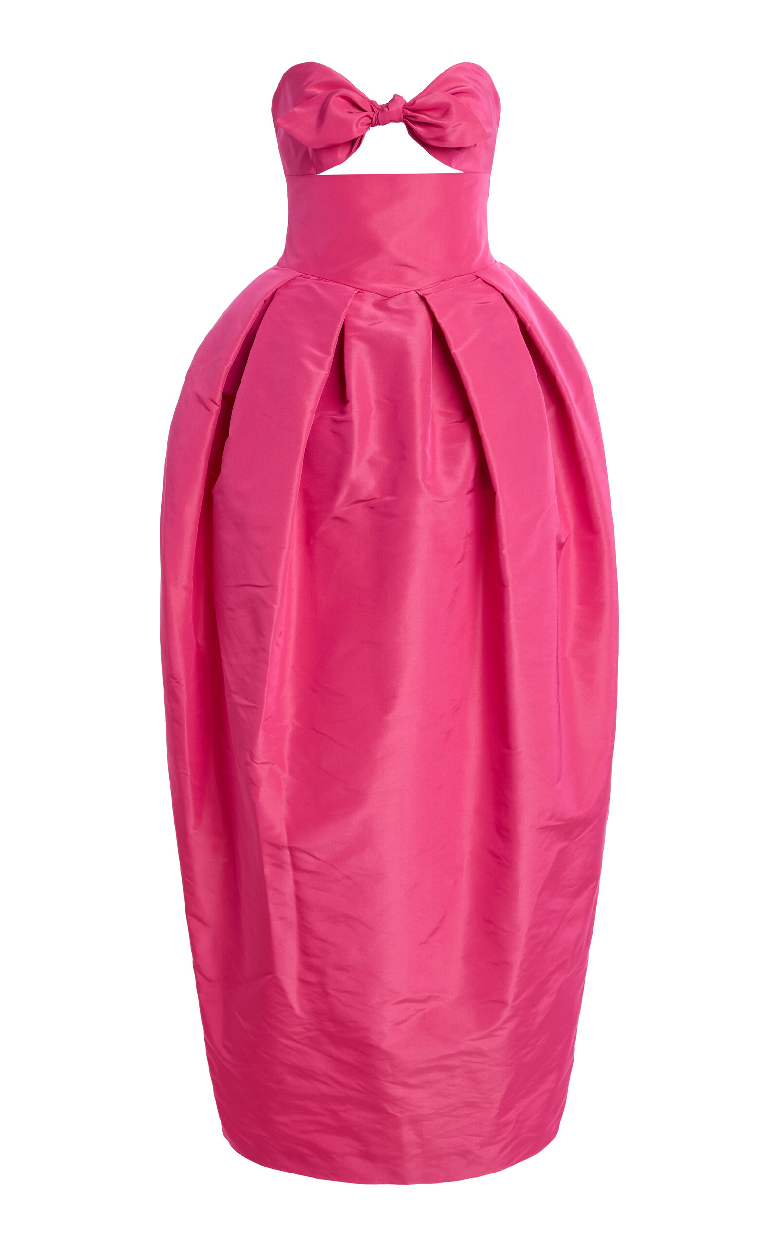 Atelier Prabal Gurung Strapless Silk-faille Gown In Pink
