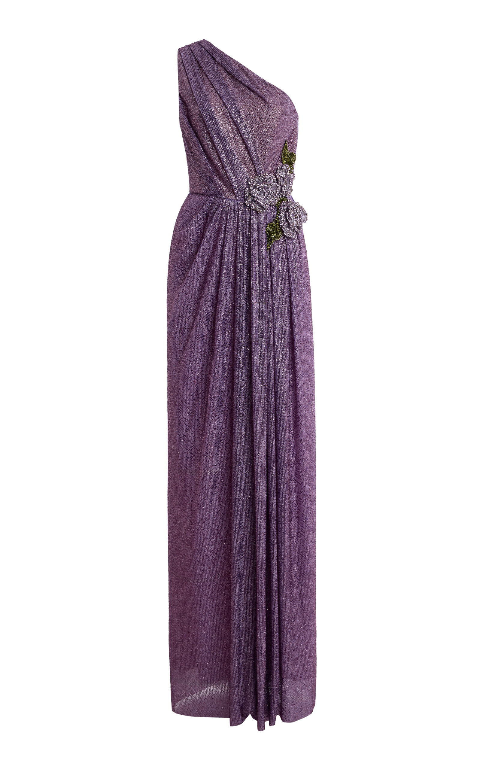 Atelier Prabal Gurung Bow-detailed Silke-faille Gown In Purple