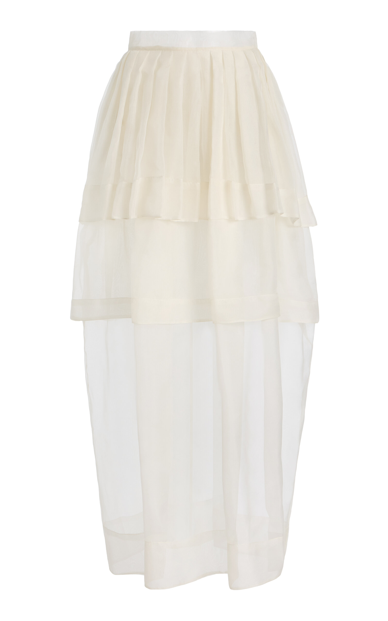 Kamperett Exclusive Canna Silk Organza Maxi Skirt In White