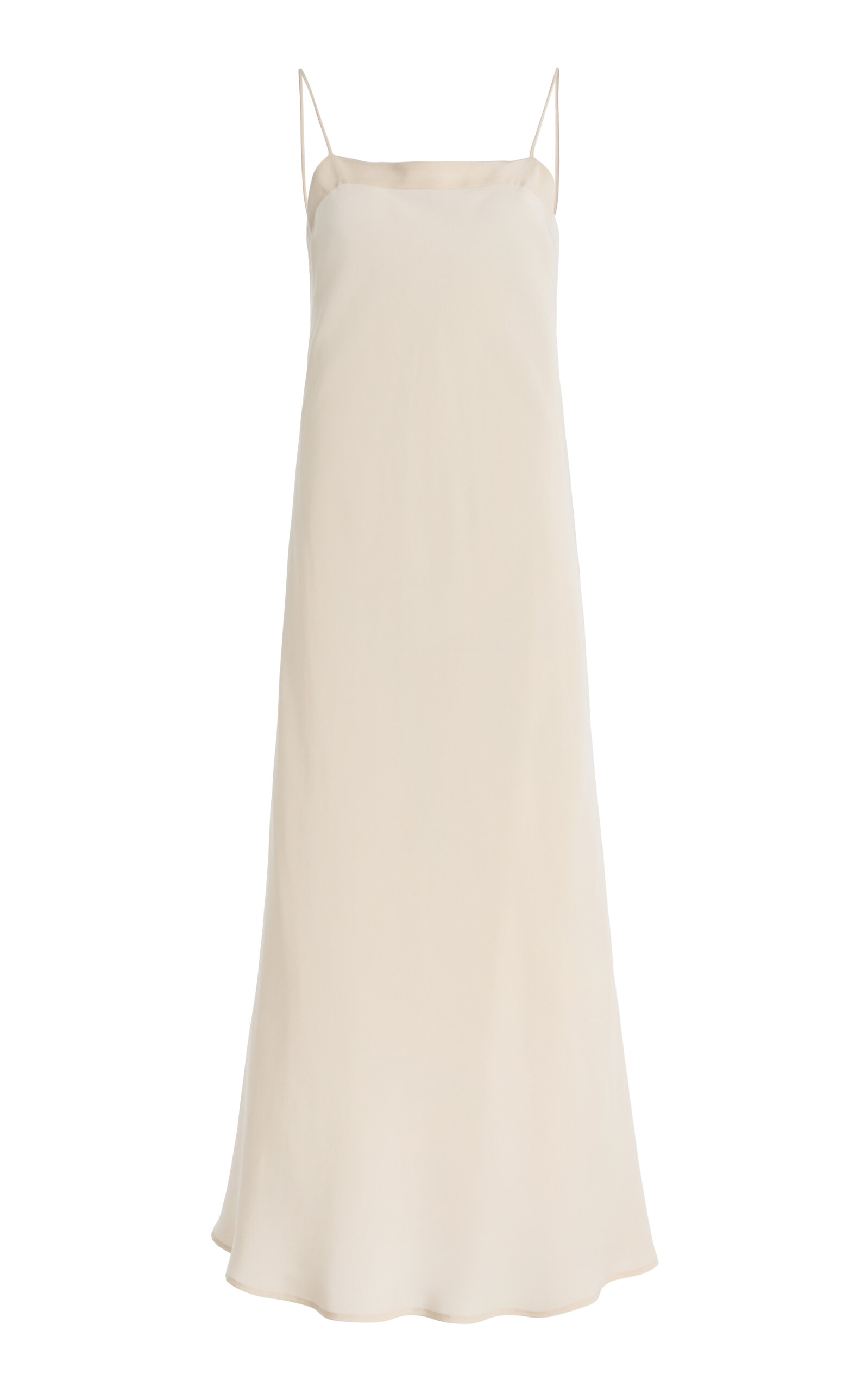 Kamperett Exclusive Silk Midi Slip Dress In White