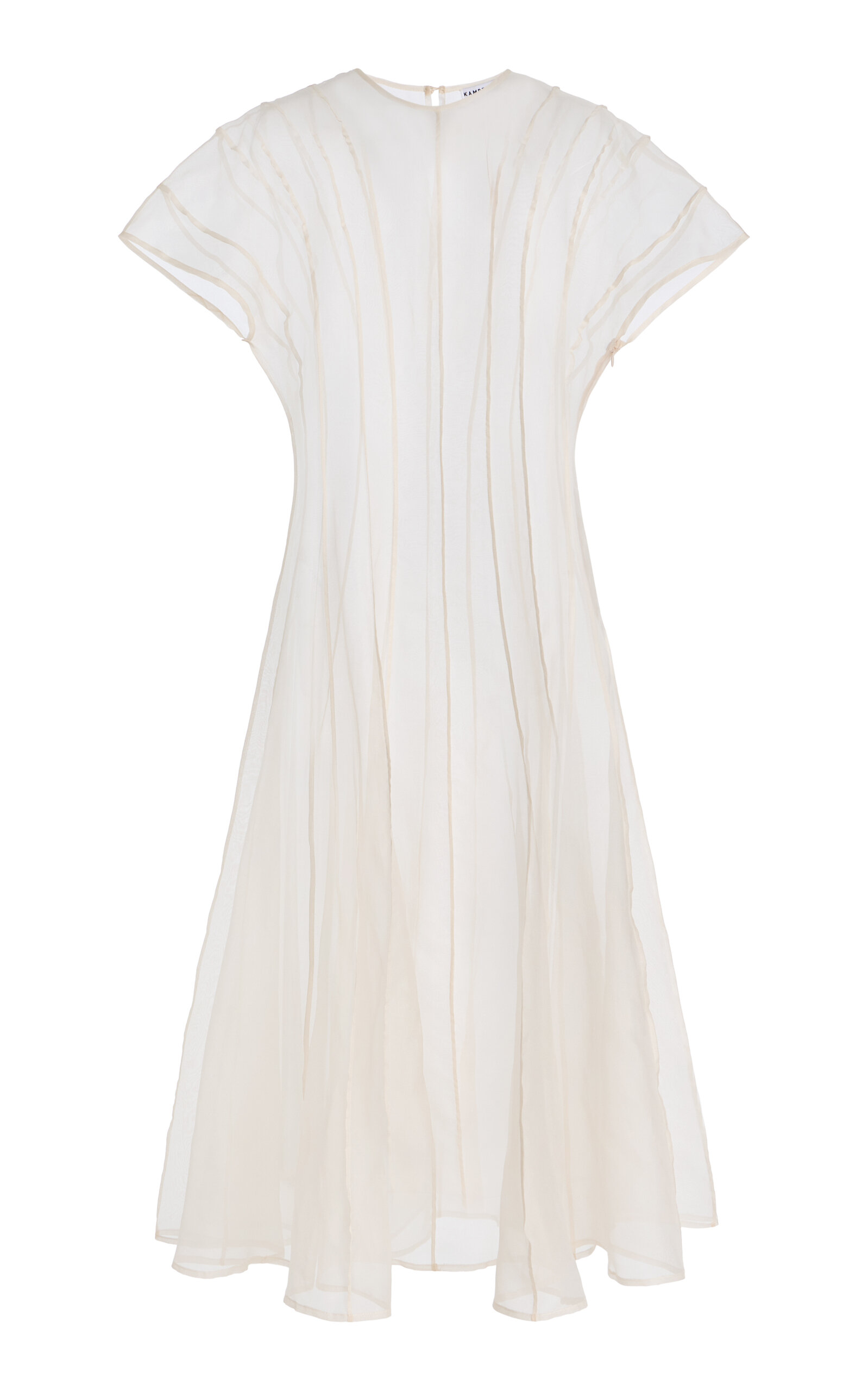 Kamperett Exclusive Anemoia Silk Organza Midi Dress In White