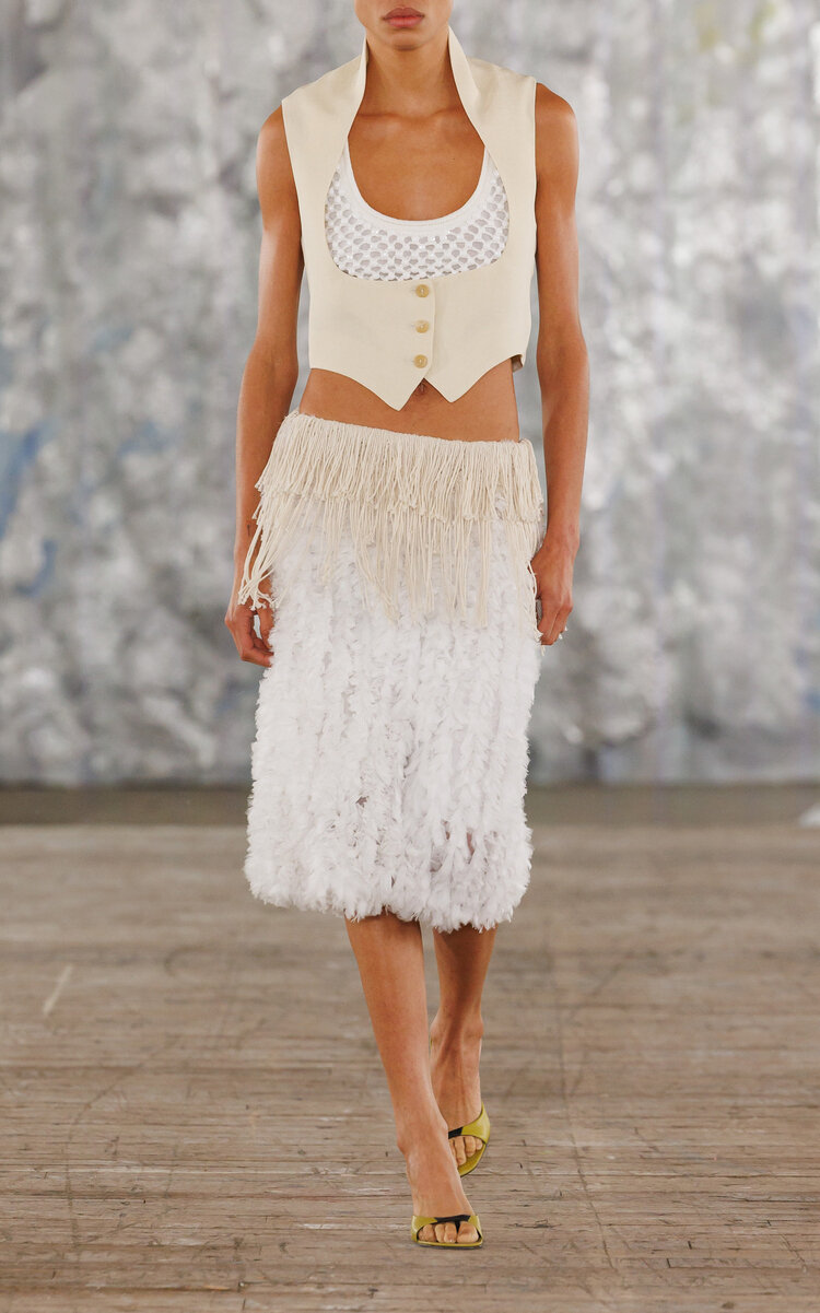 Diotima Decollete Silk-Blend Gilet - Ivory