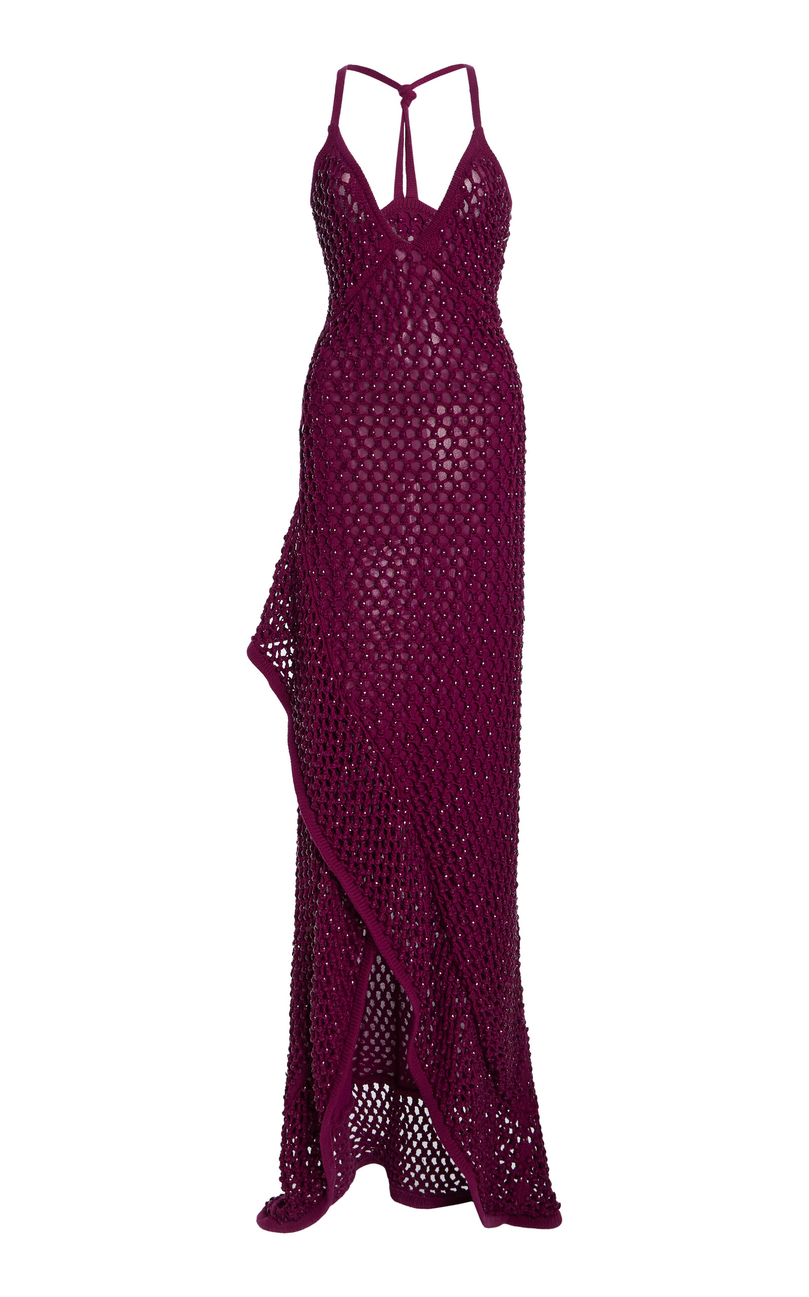 Diotima Riki Cotton-blend Maxi Dress In Burgundy