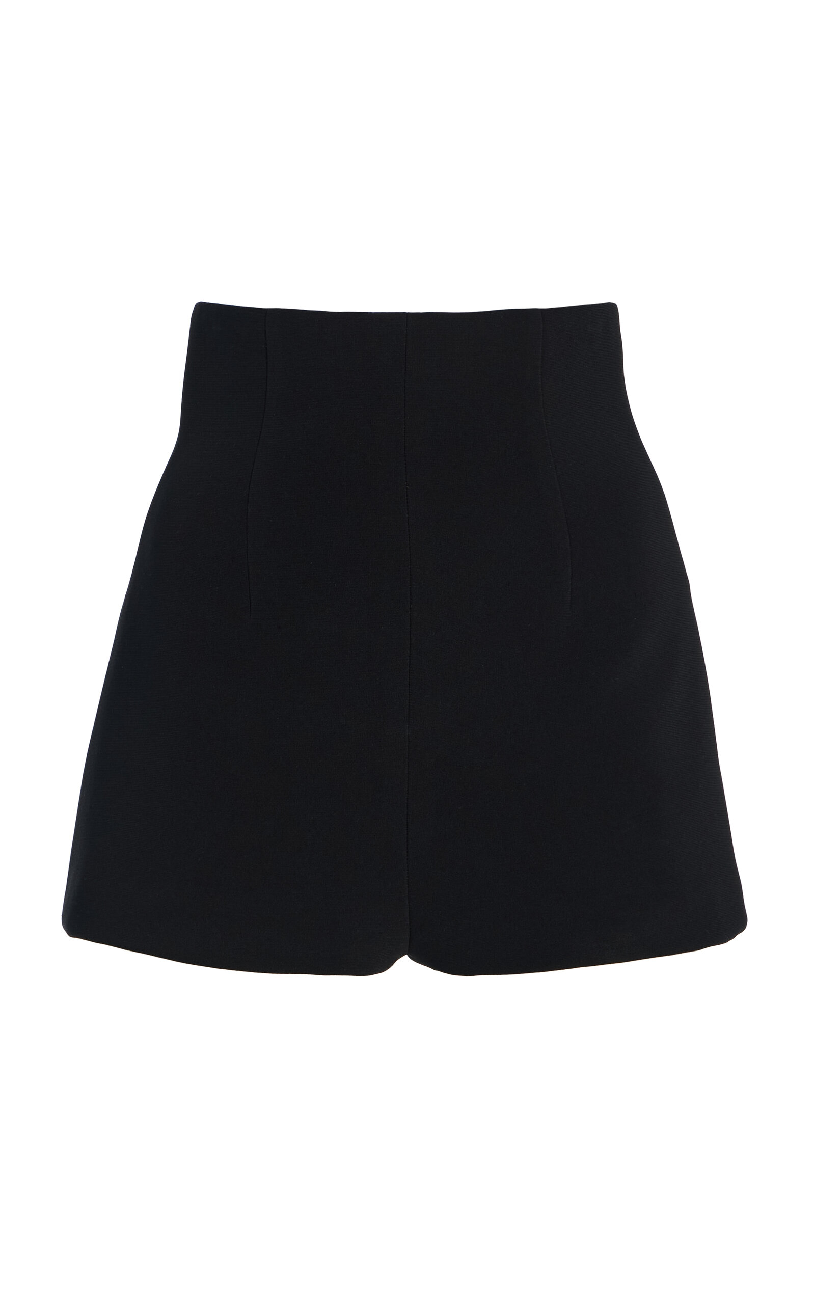Sergio Hudson High Waisted Wool Crepe Shorts - Black