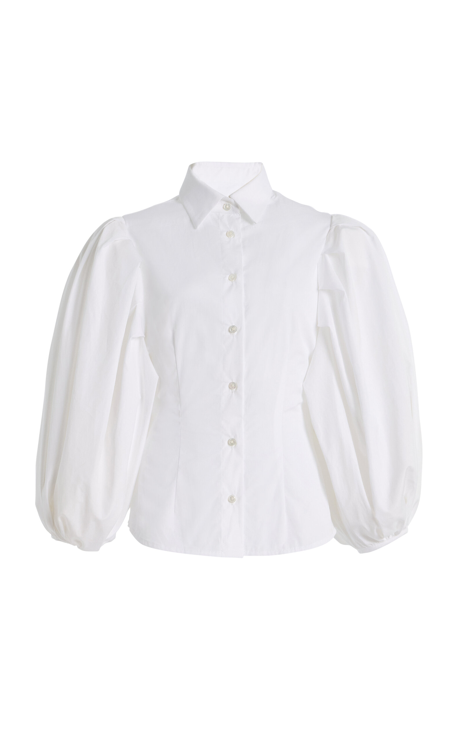 Sergio Hudson Button-Down Cotton Top - Yellow