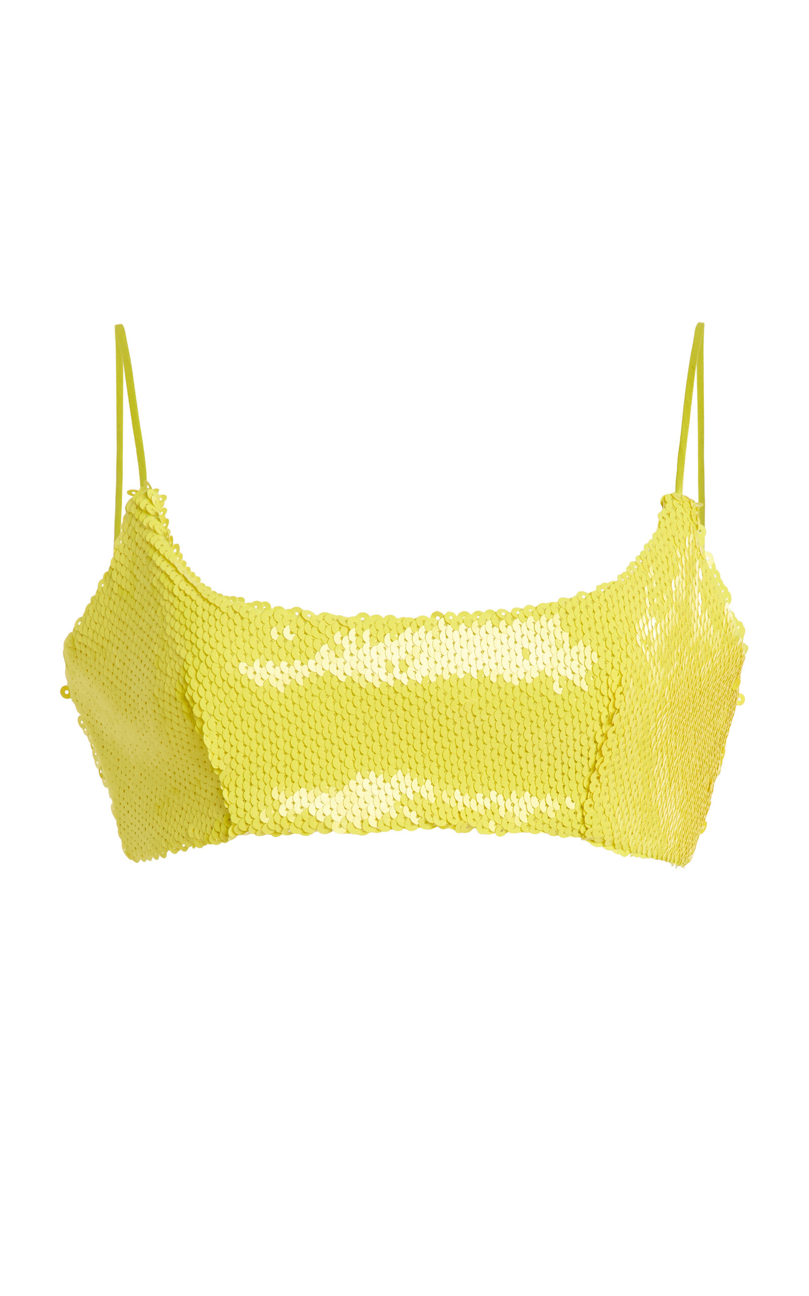 Sergio Hudson Sequin Bandeau Top In Yellow