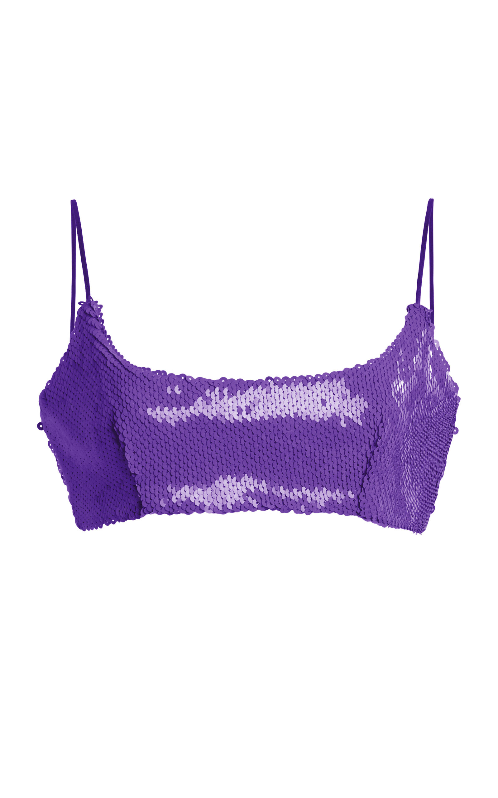 Sergio Hudson Sequin Bandeau Top In Purple