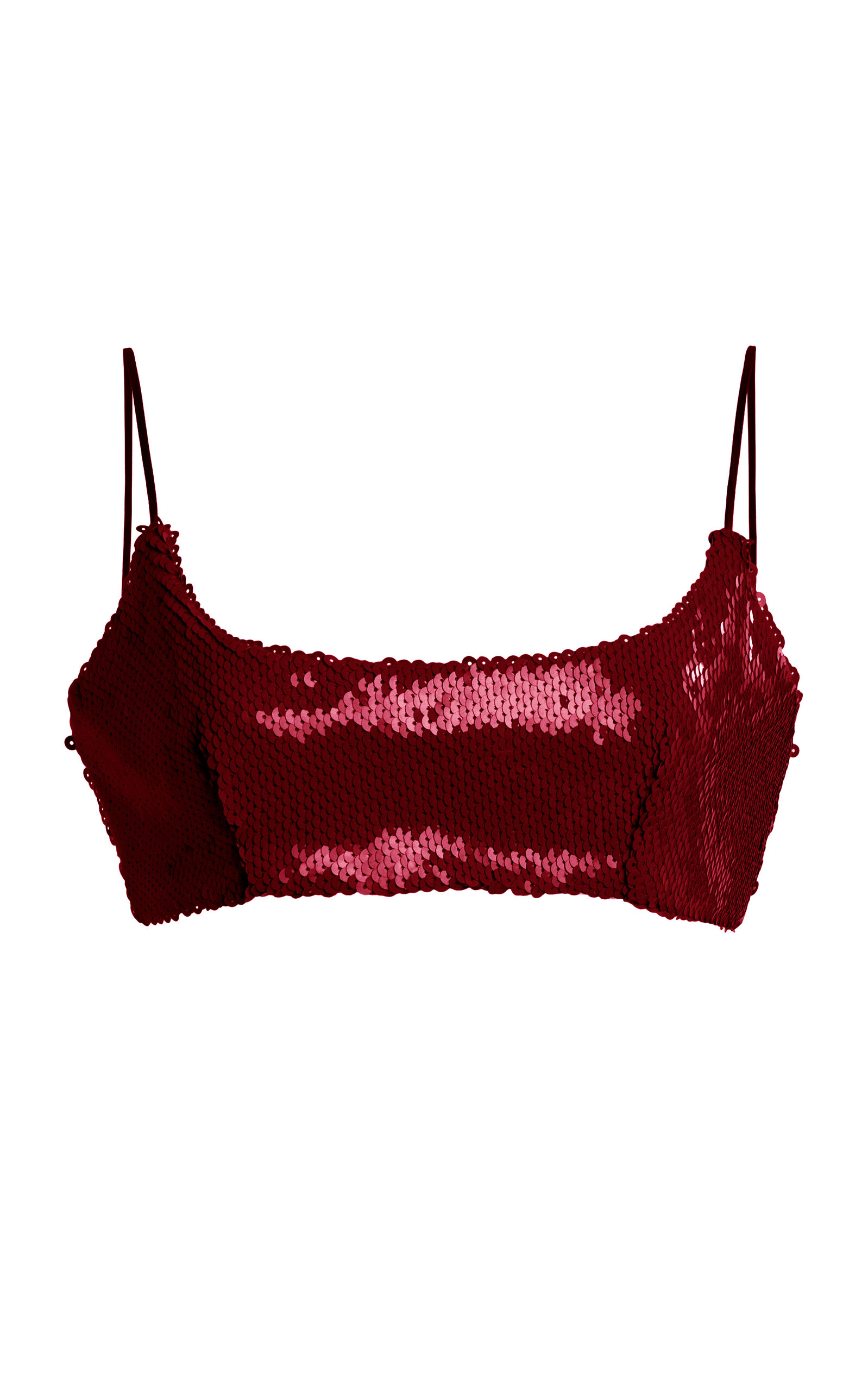 Sergio Hudson Sequin Bandeau Top In Red
