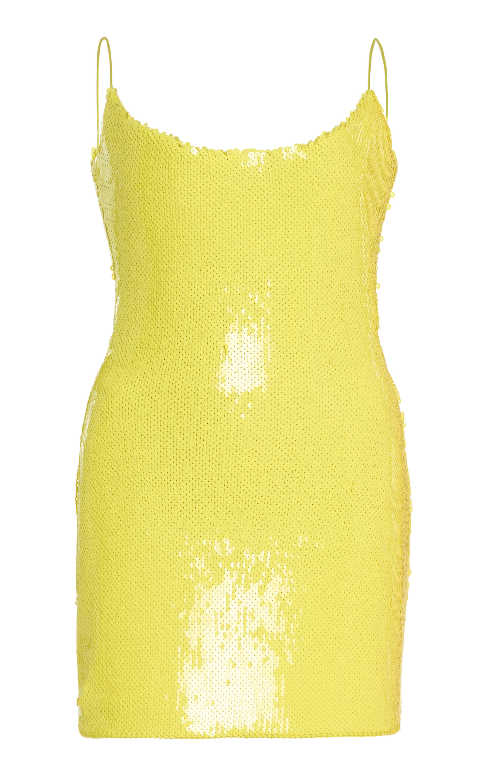Sergio Hudson Structured Sequin Mini Dress In Yellow