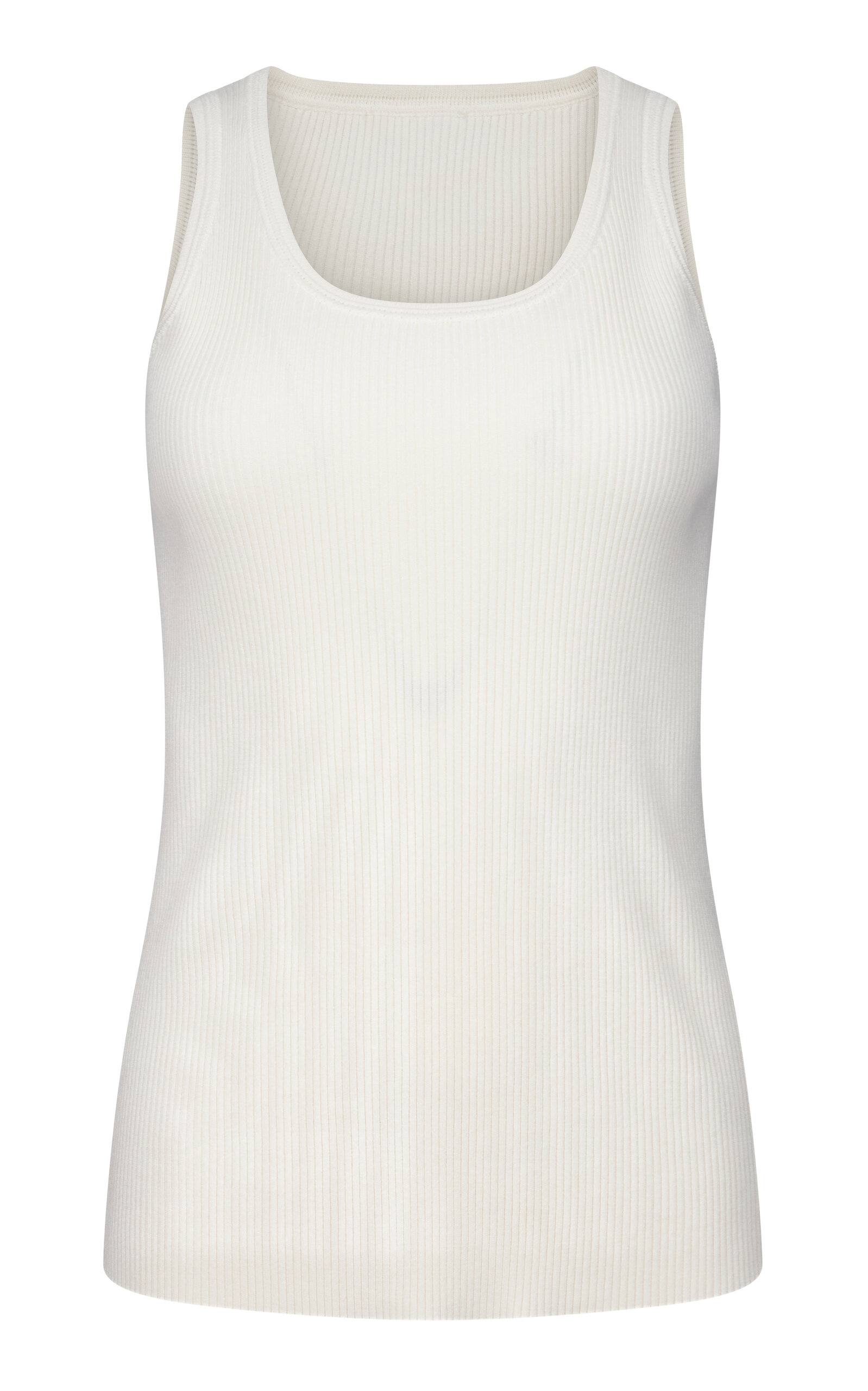 FFORME - Camilla Ribbed Cotton Tank Top - White - M - Moda Operandi