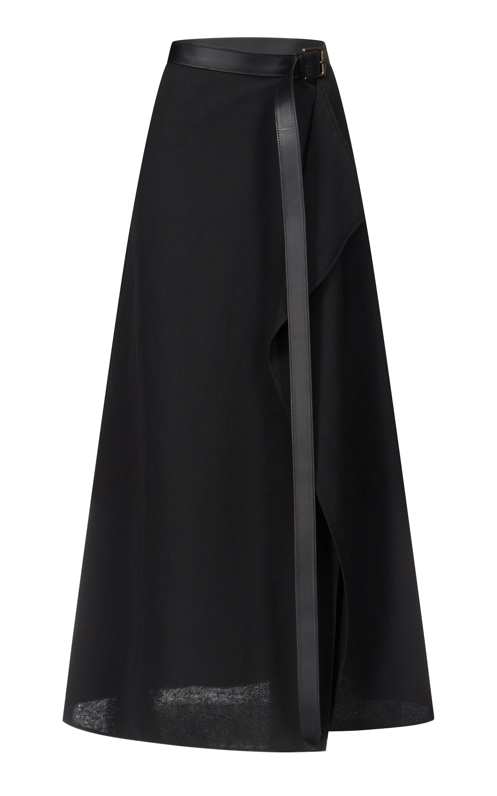 FFORME Ainsley Leather Trimmed Skirt - Black