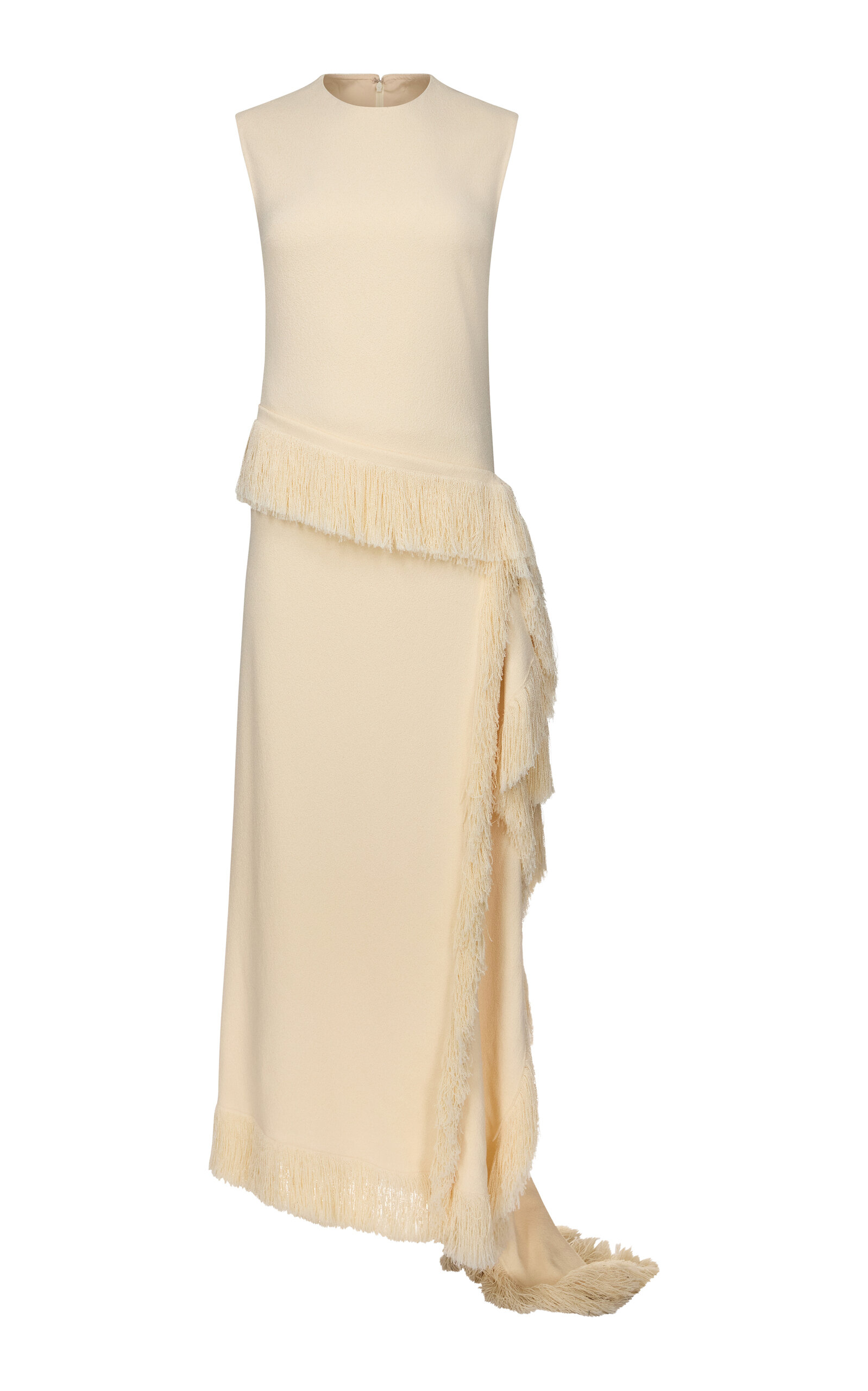 Fforme Lennart Frayed Edge Crepe Dress In Brown