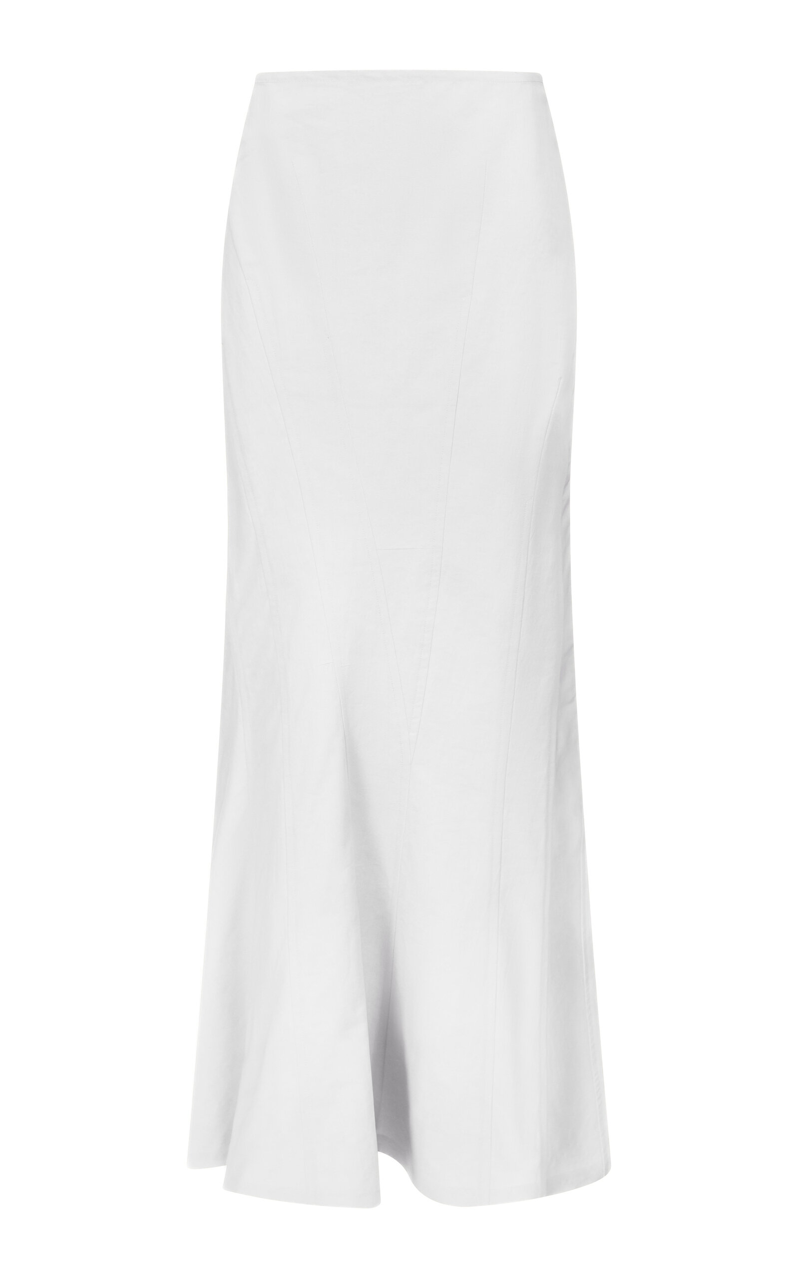 FFORME Ora Cotton-Silk Poplin Skirt - White