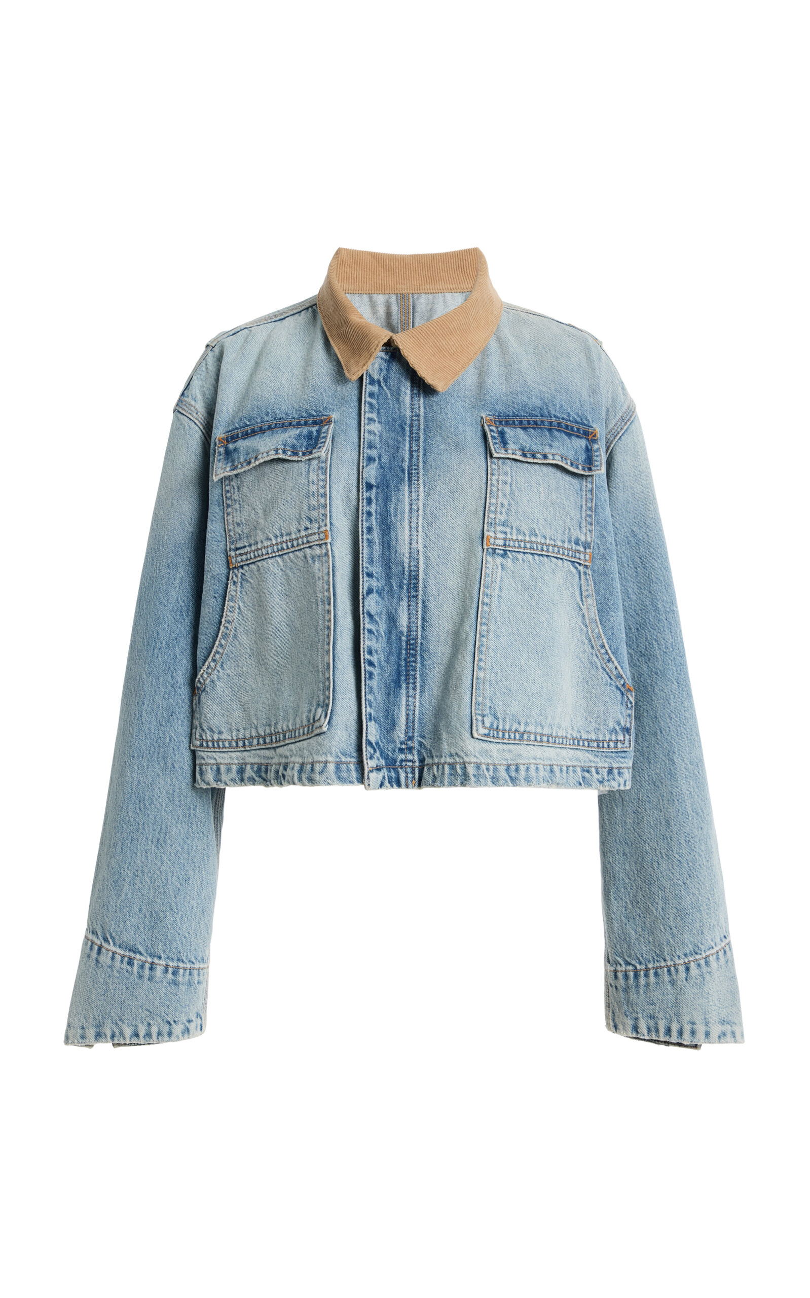 SLVRLAKE Conner Cropped Denim Worker Jacket