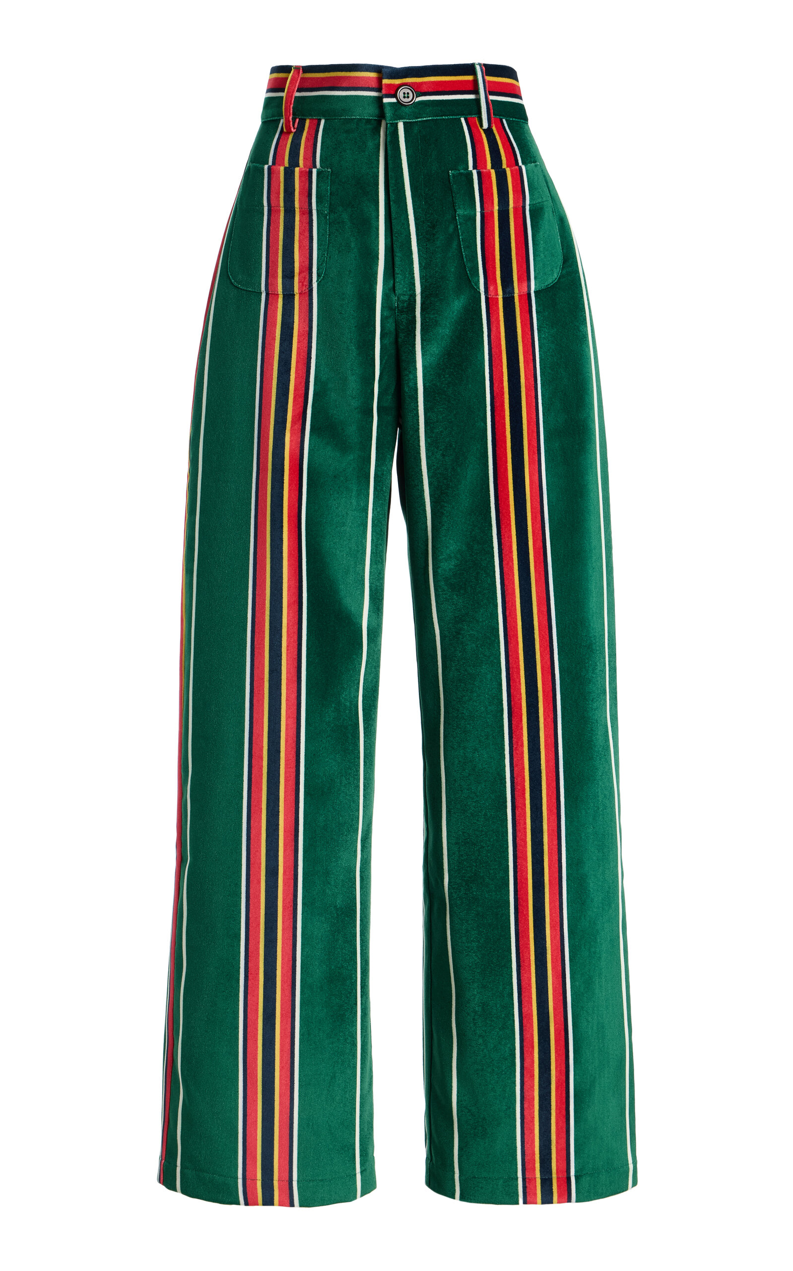 La Veste Pippi Cotton Velvet Pants In Green