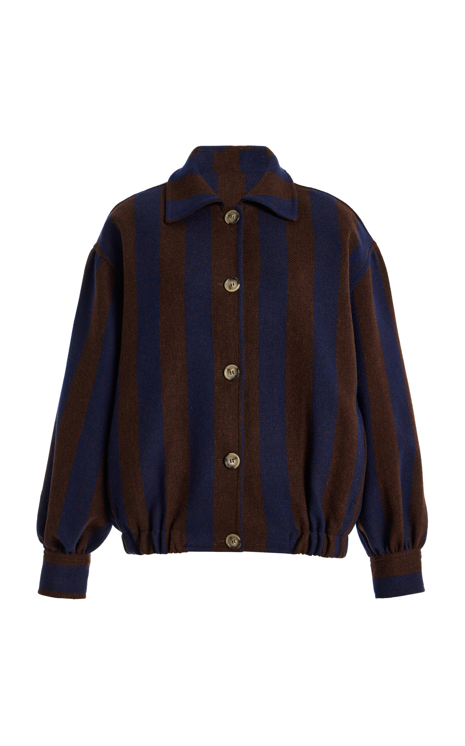 La Veste Striped Wool Bomber Jacket In Purple