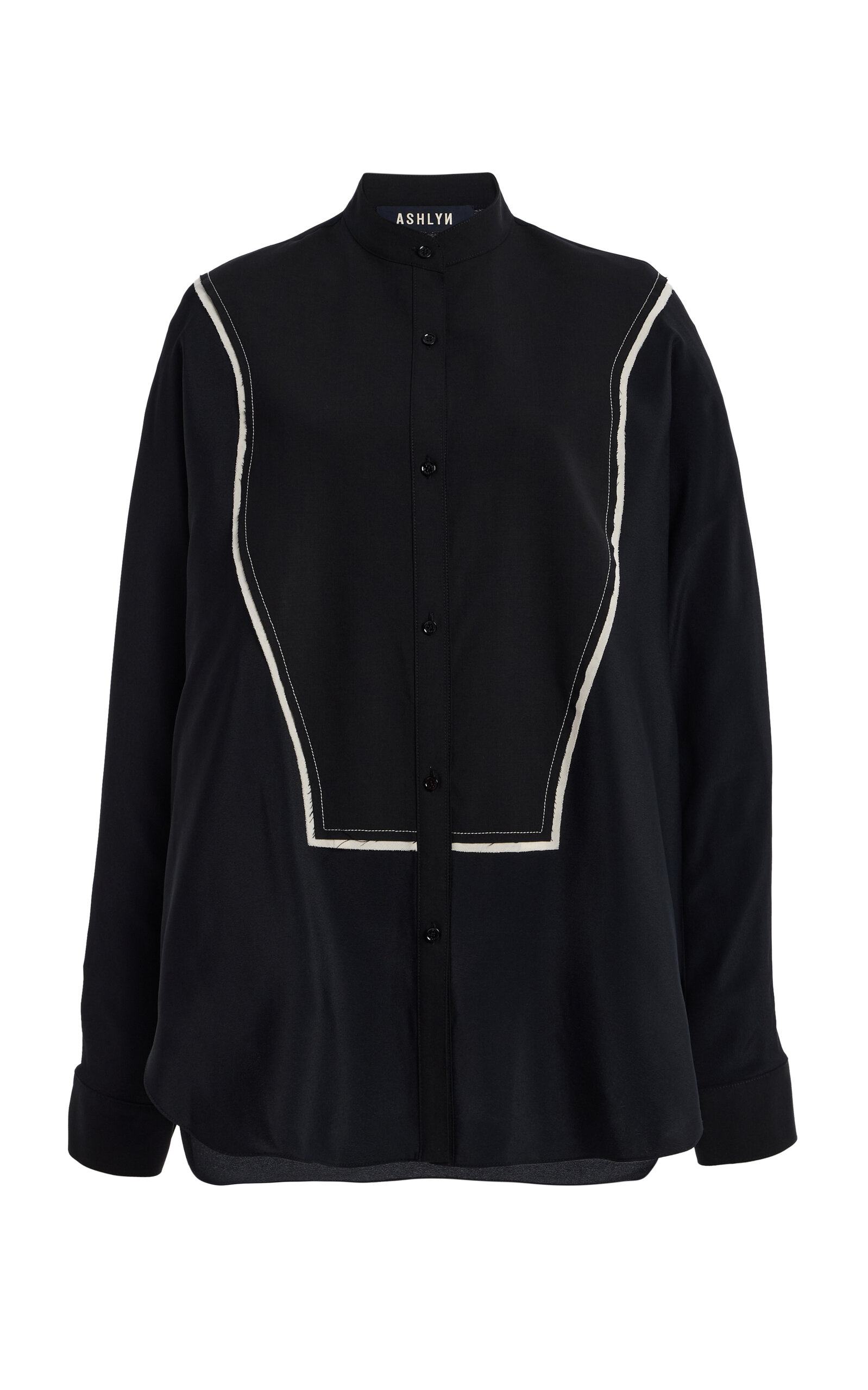 Ashlyn Eskil Silk-Blend Blouse - Black - XL