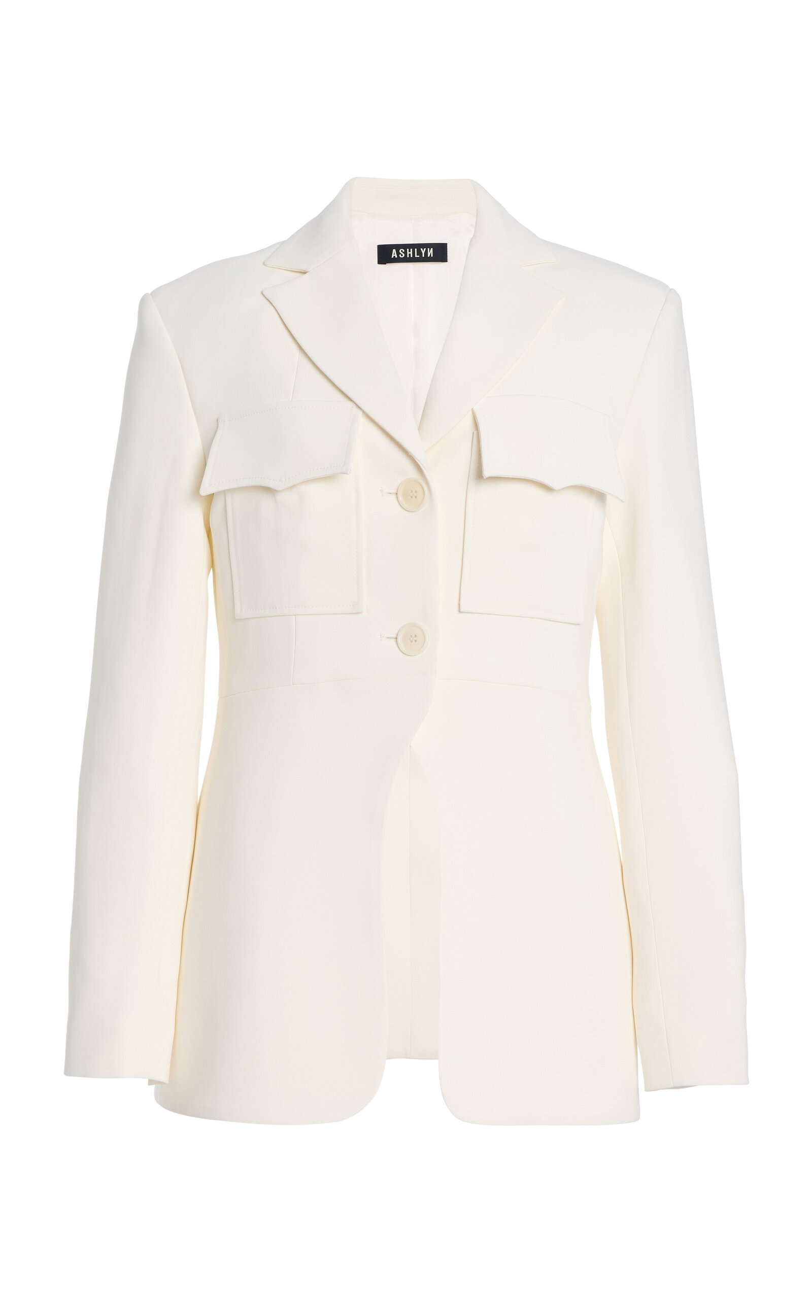 Ashlyn Elizabeth Structured Shoulder Jacket In White