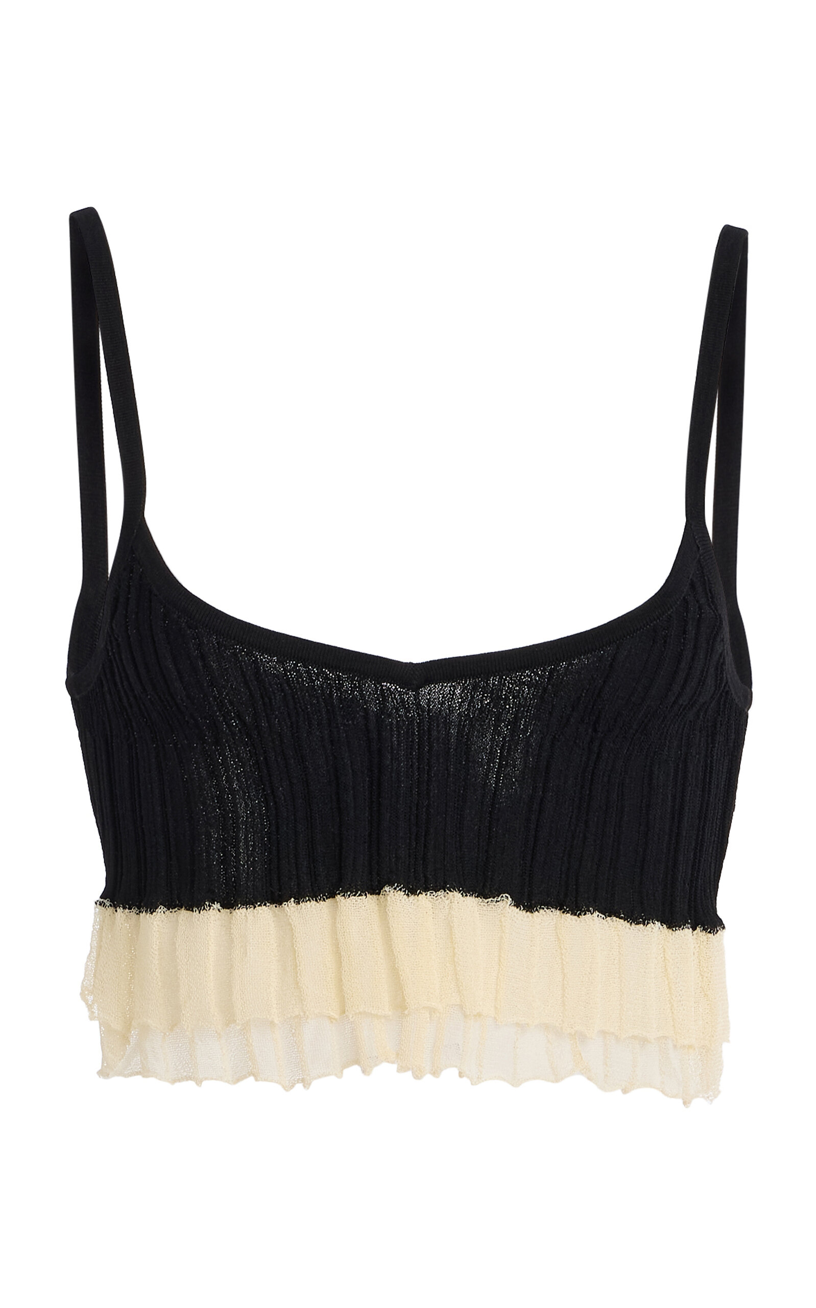 Ashlyn Kimi Pleated Trim Bralette - Black - XS