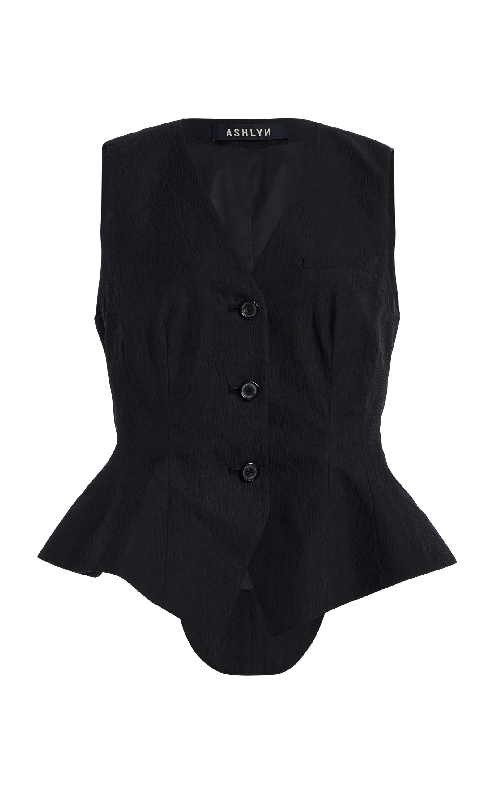 Ashlyn William Cotton Jacquard Vest - Black