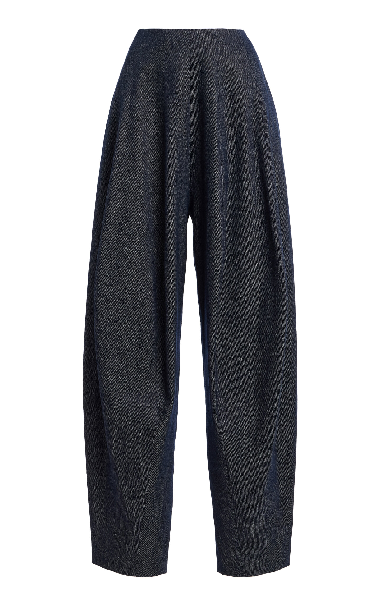 Ashlyn Blaine Linen-blend Long Pants In Blue