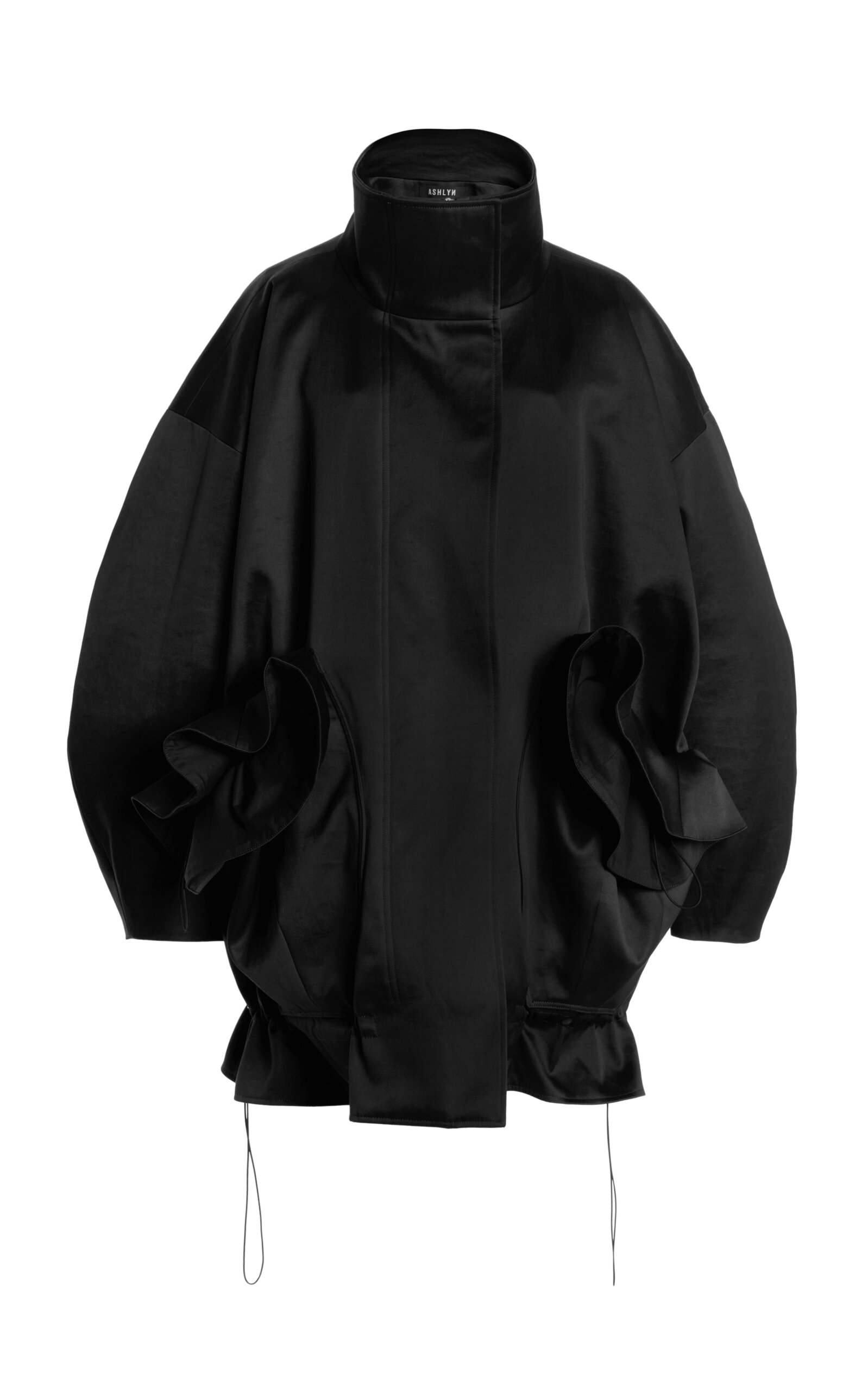 Ashlyn Chandra Cotton Coat In Black